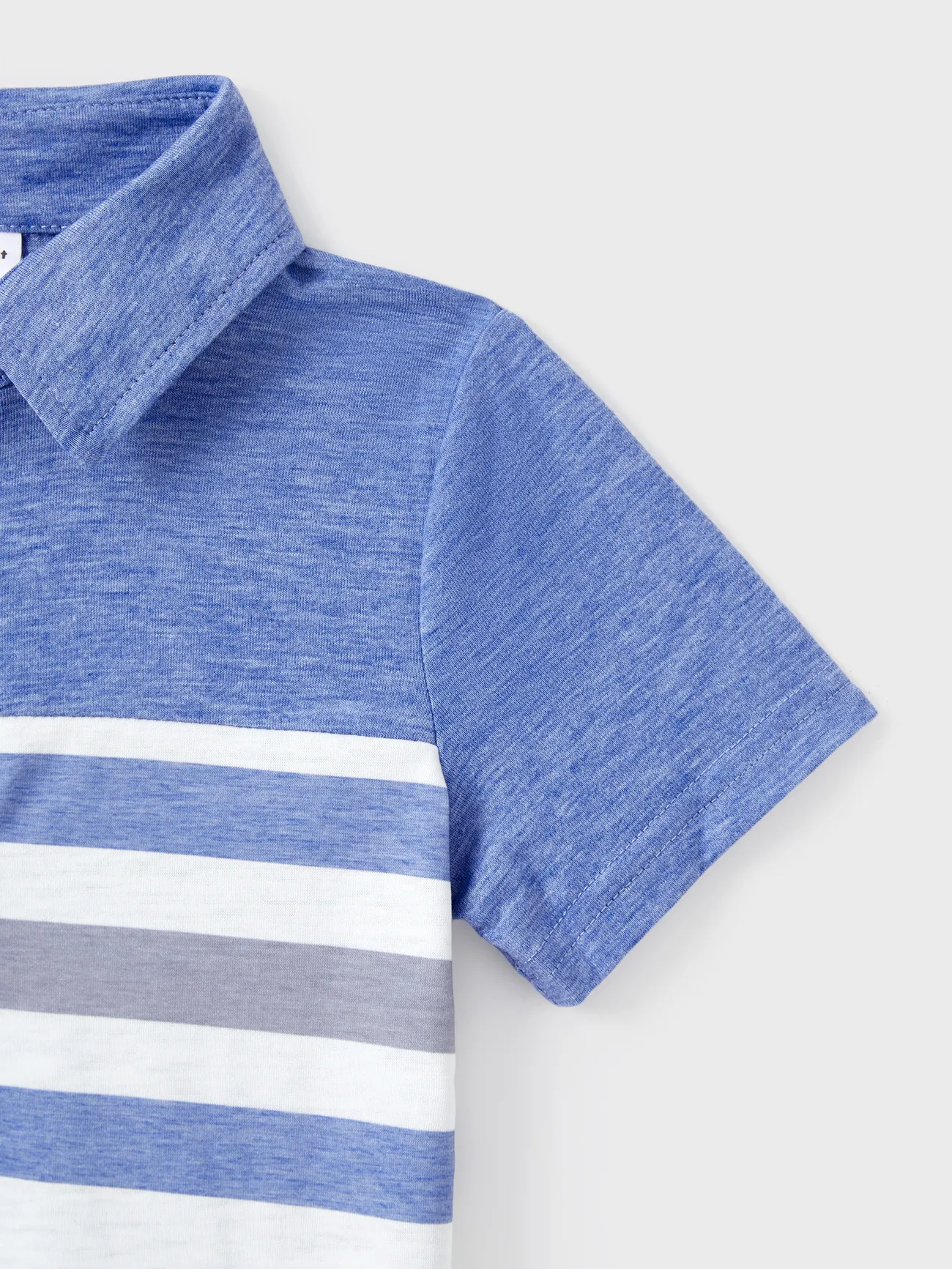 Boy - Family Matching Allover Floral Print Belted Cami Dresses and Colorblock Striped Polo Neck T-shirts Sets - Blue - image 20
