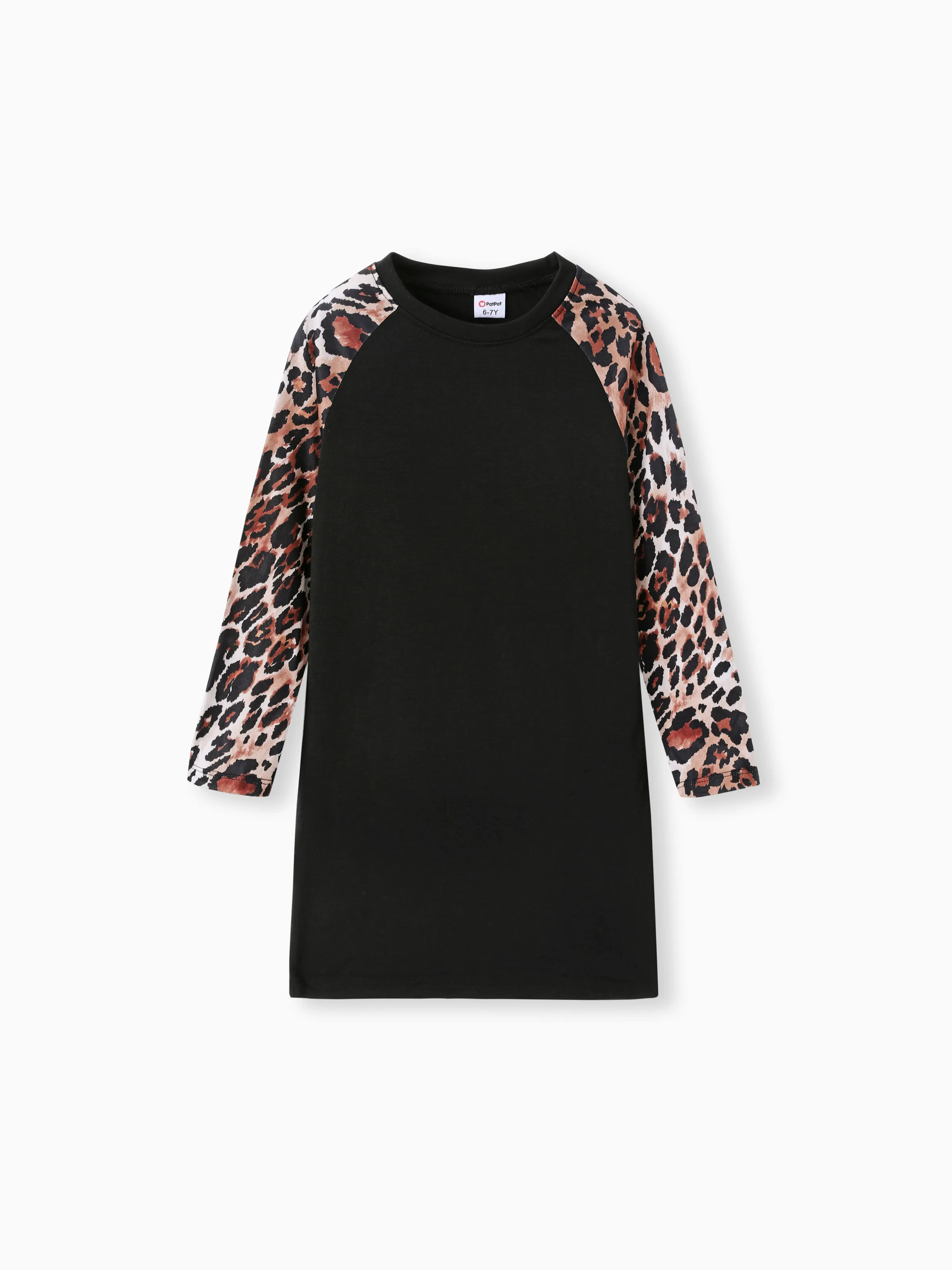 

Kid Girl Stylish Leopard Stitched Dress