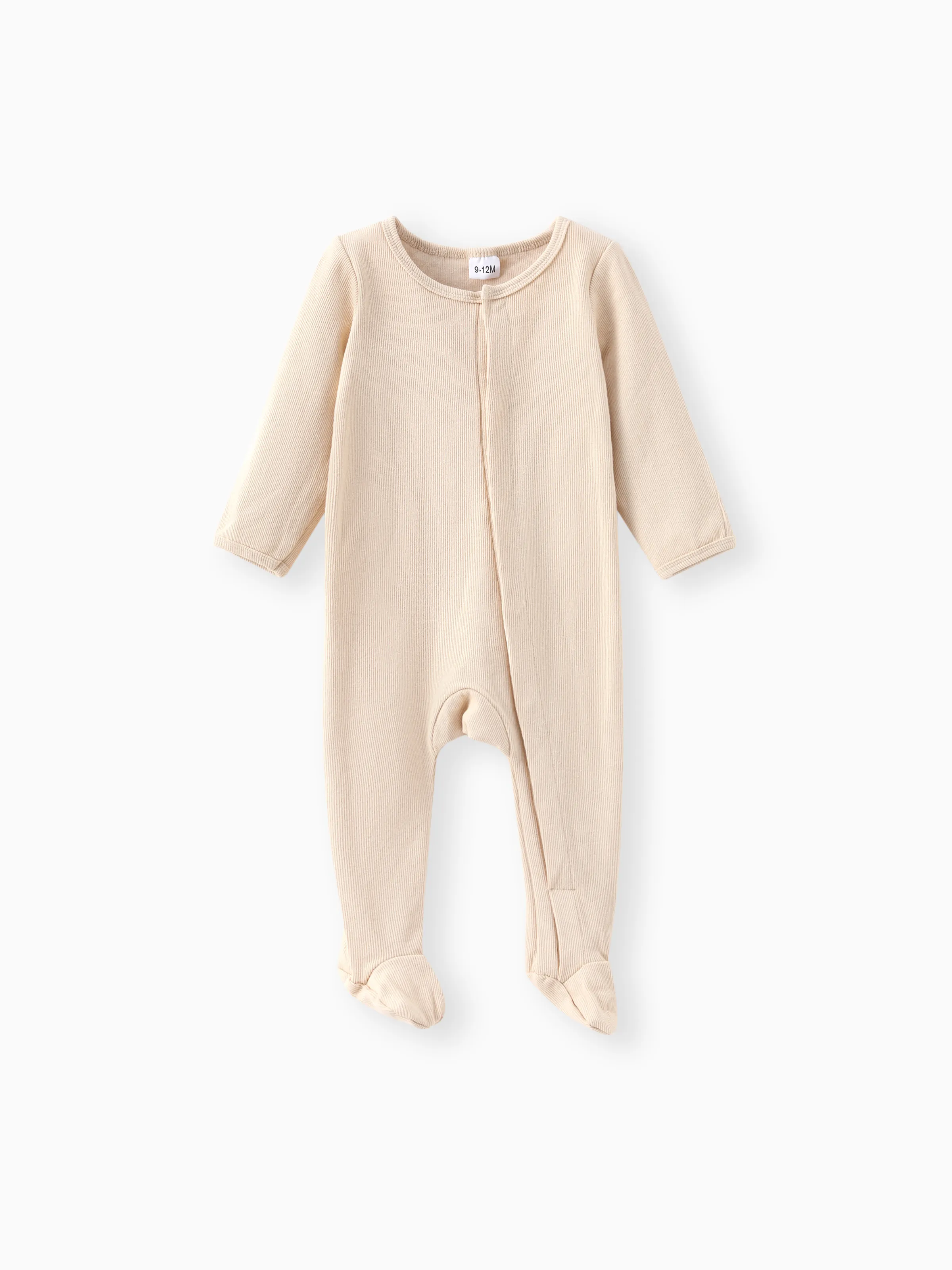 

Baby Boy/Girl Ribbed Long-sleeve Footed Snap Jumpsuit