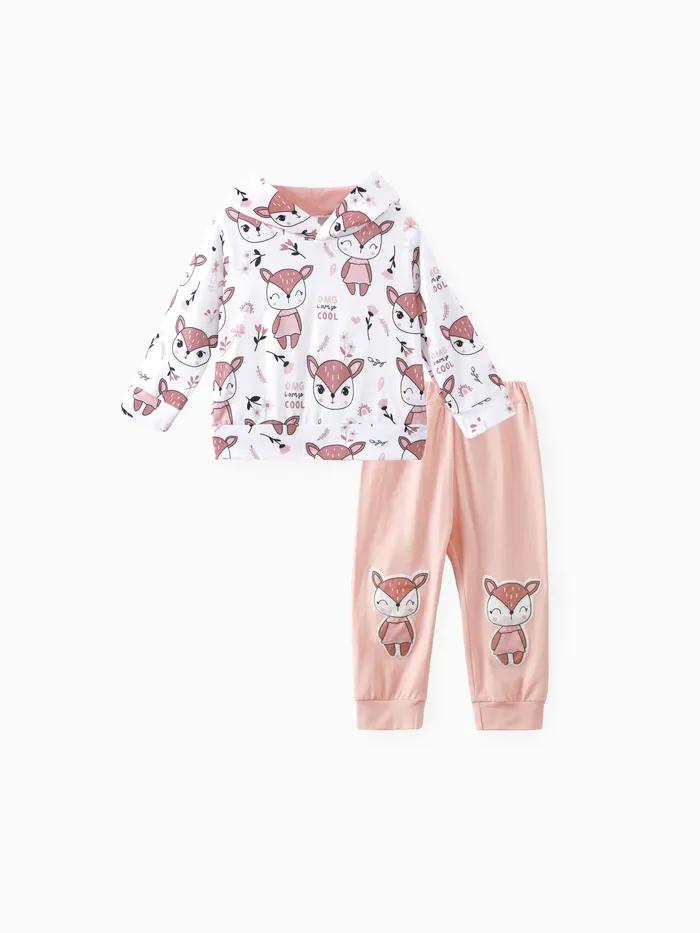 2 Stück Baby Unisex Stoffnähte Hirsch Kindlich Langärmelig Baby-Sets