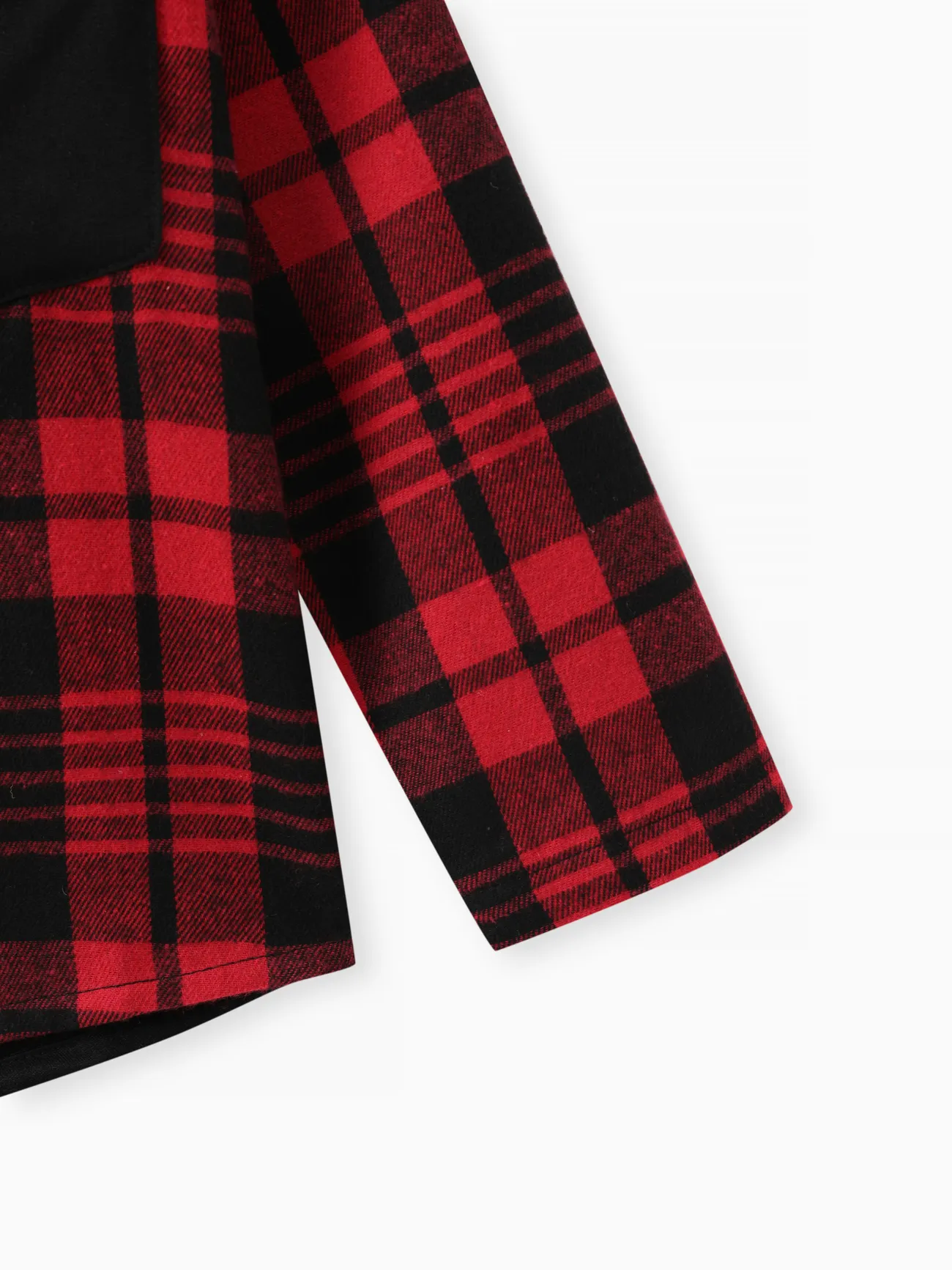 redblack - Kid Boy Plaid Colorblock Zipper Hooded Jacket - image 6
