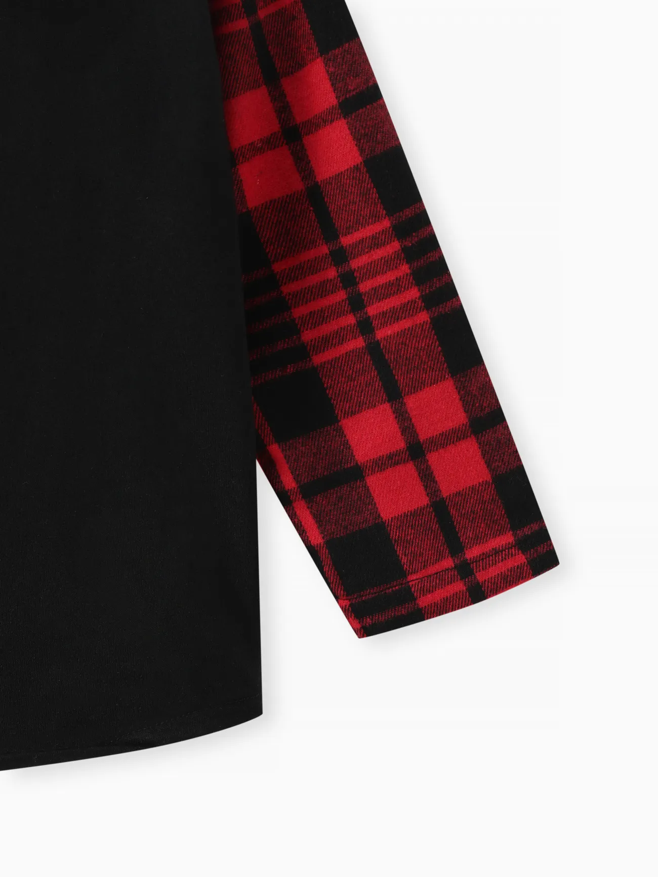 redblack - Kid Boy Plaid Colorblock Zipper Hooded Jacket - image 8