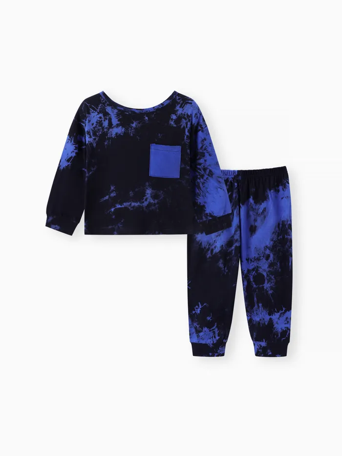 2pcs Toddler Girl/Boy Cotton Tie Dye Pullover Sweatshirt and Pants Set