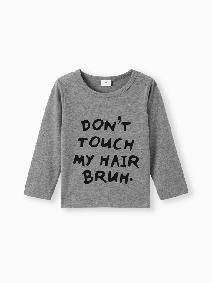 Toddler Boy Casual Letter Print Long-sleeve Tee