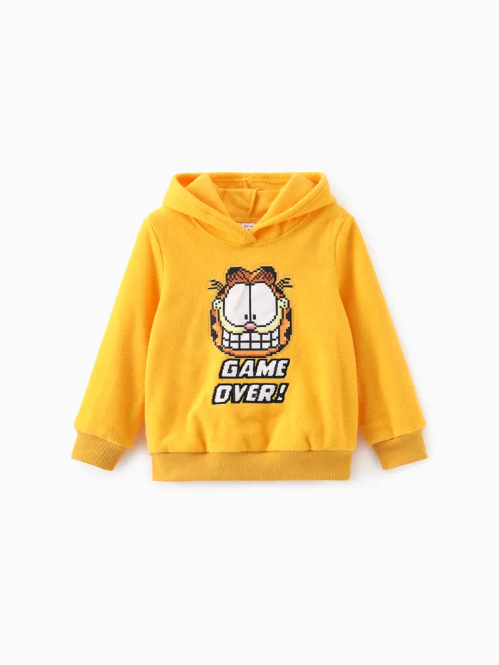 Garfield Felpa con cappuccio in pile di cotone Game Over Unisex per bambini/ragazzi