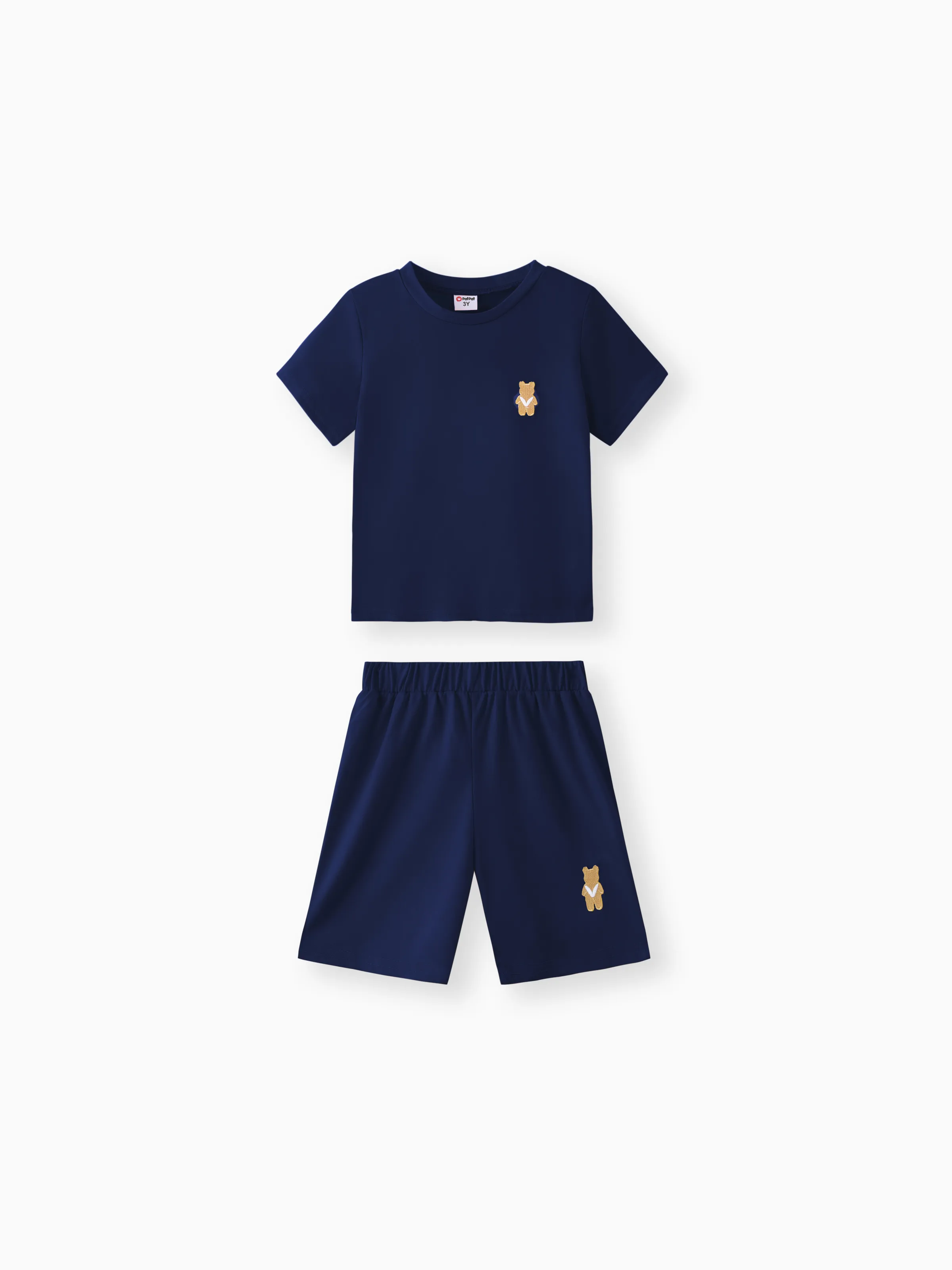 Toddler Boy 2pcs Casual Solid Tee and Shorts Set