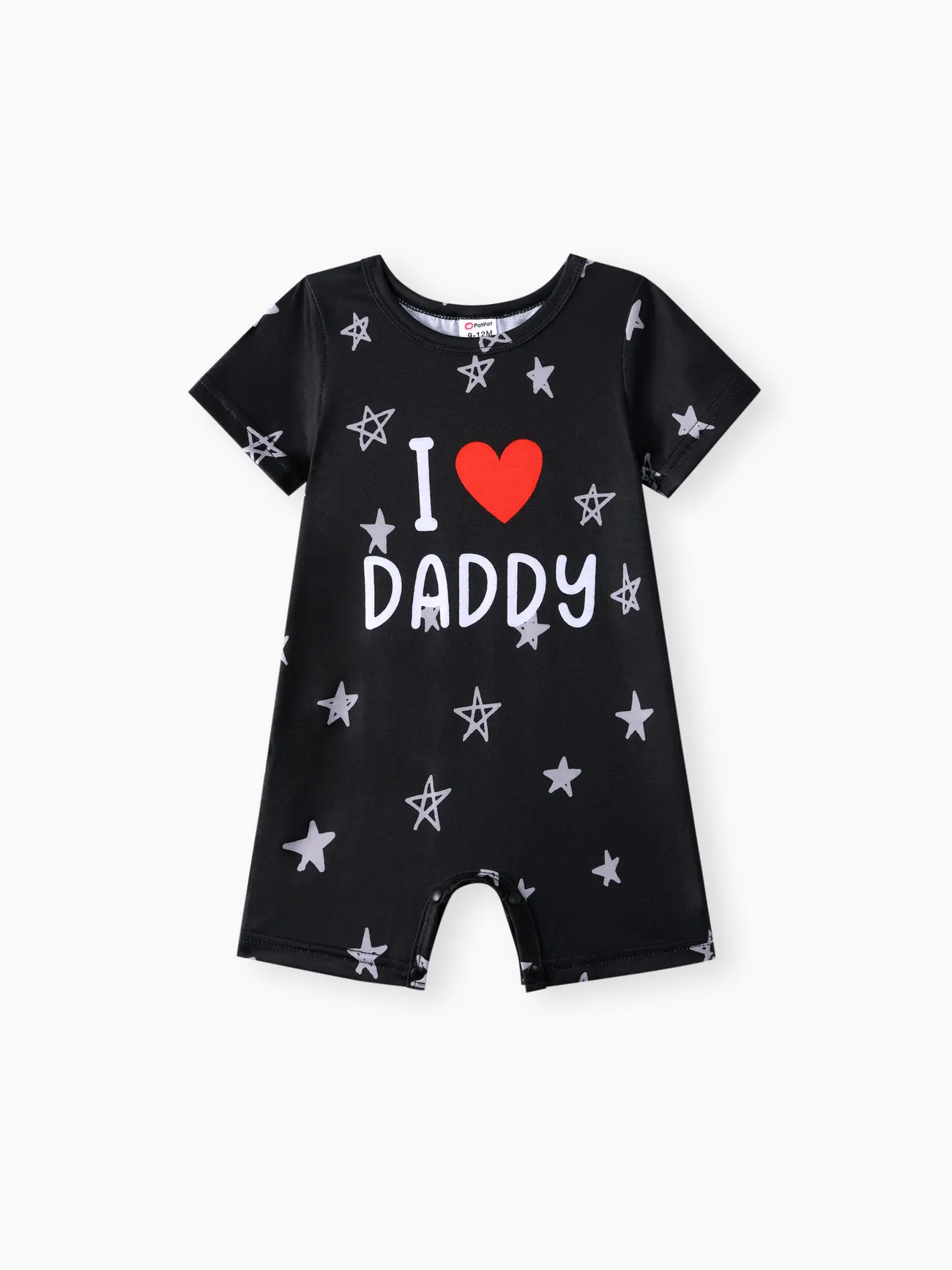 

Baby Boy/Girl Love Heart and Letter Print All Over Stars Short-sleeve Romper