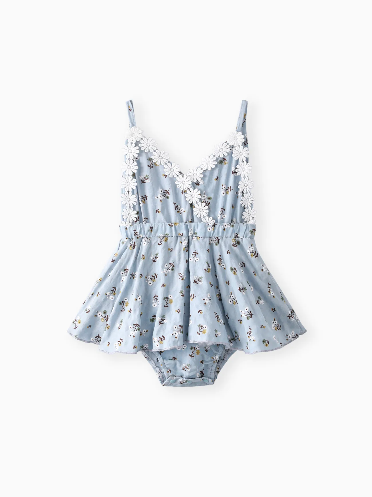 

100% Cotton Floral Print Daisy Baby Sling Romper Dress