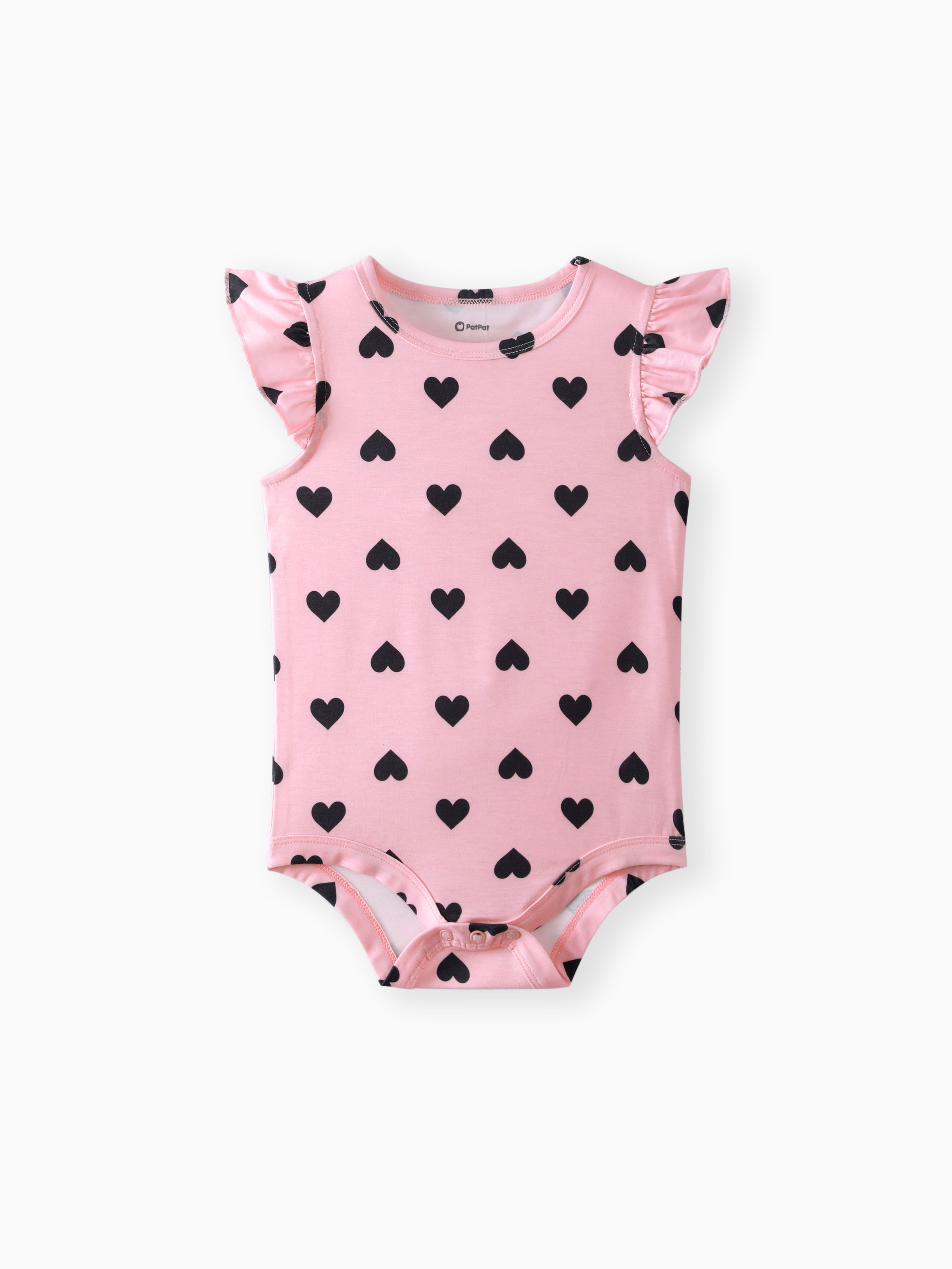 baby heart print romper