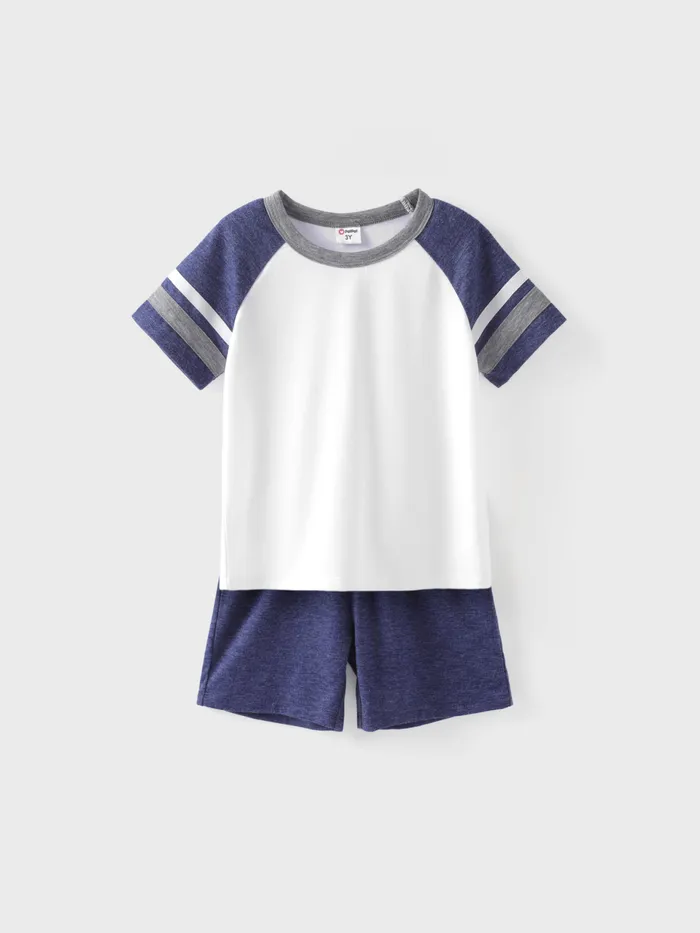 Toddler Boy 2pcs Colorblock Tee and Shorts Set