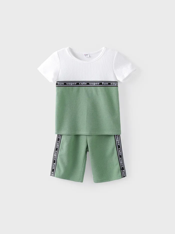 Conjunto de Camiseta e Shorts Colorblock 2pcs para Menino Infantil