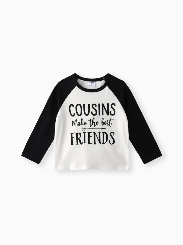 Toddler Boy/Girl Letters Print Colorblock Long-sleeve Tee