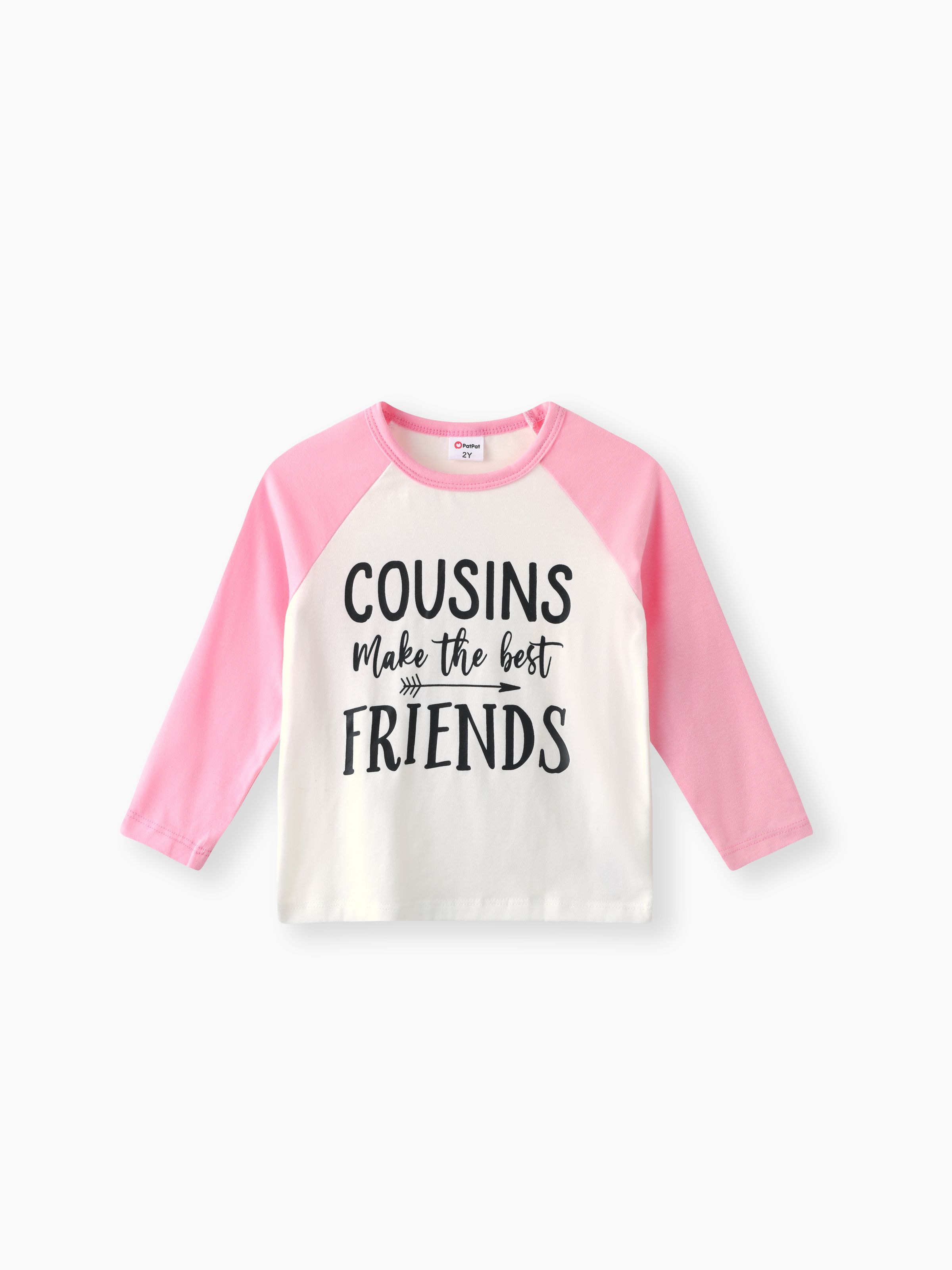 

Toddler Boy/Girl Letters Print Colorblock Long-sleeve Tee
