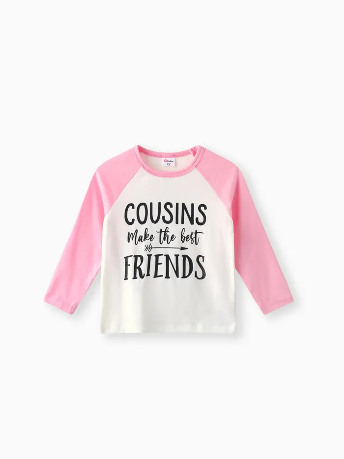 Toddler Boy/Girl Letters Print Colorblock Long-sleeve Tee