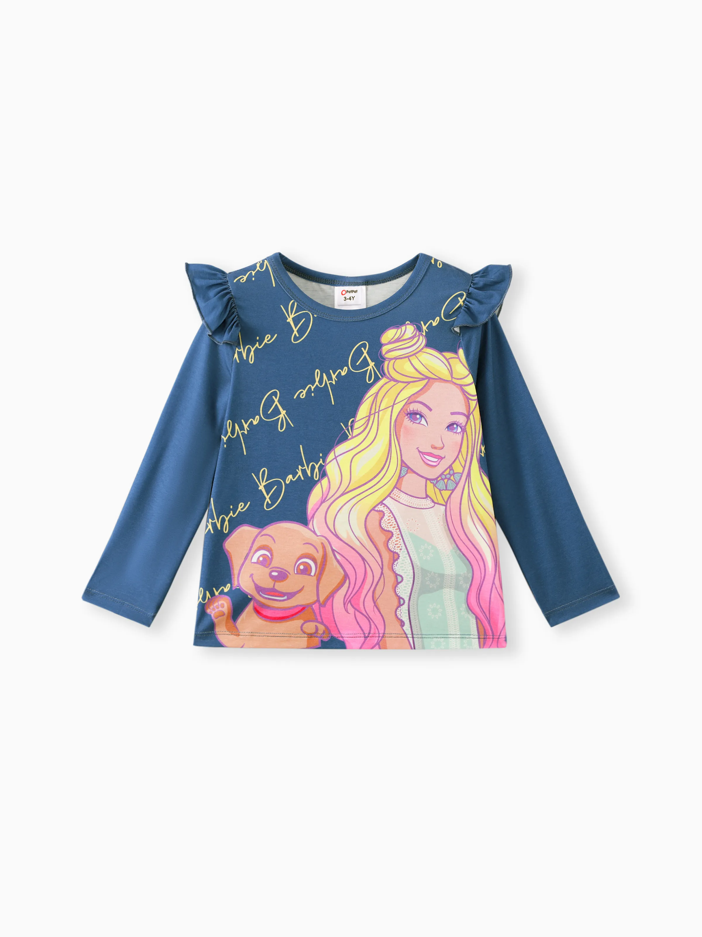 

Barbie Toddler Girl Character Print Ruffled Long-sleeve Tee