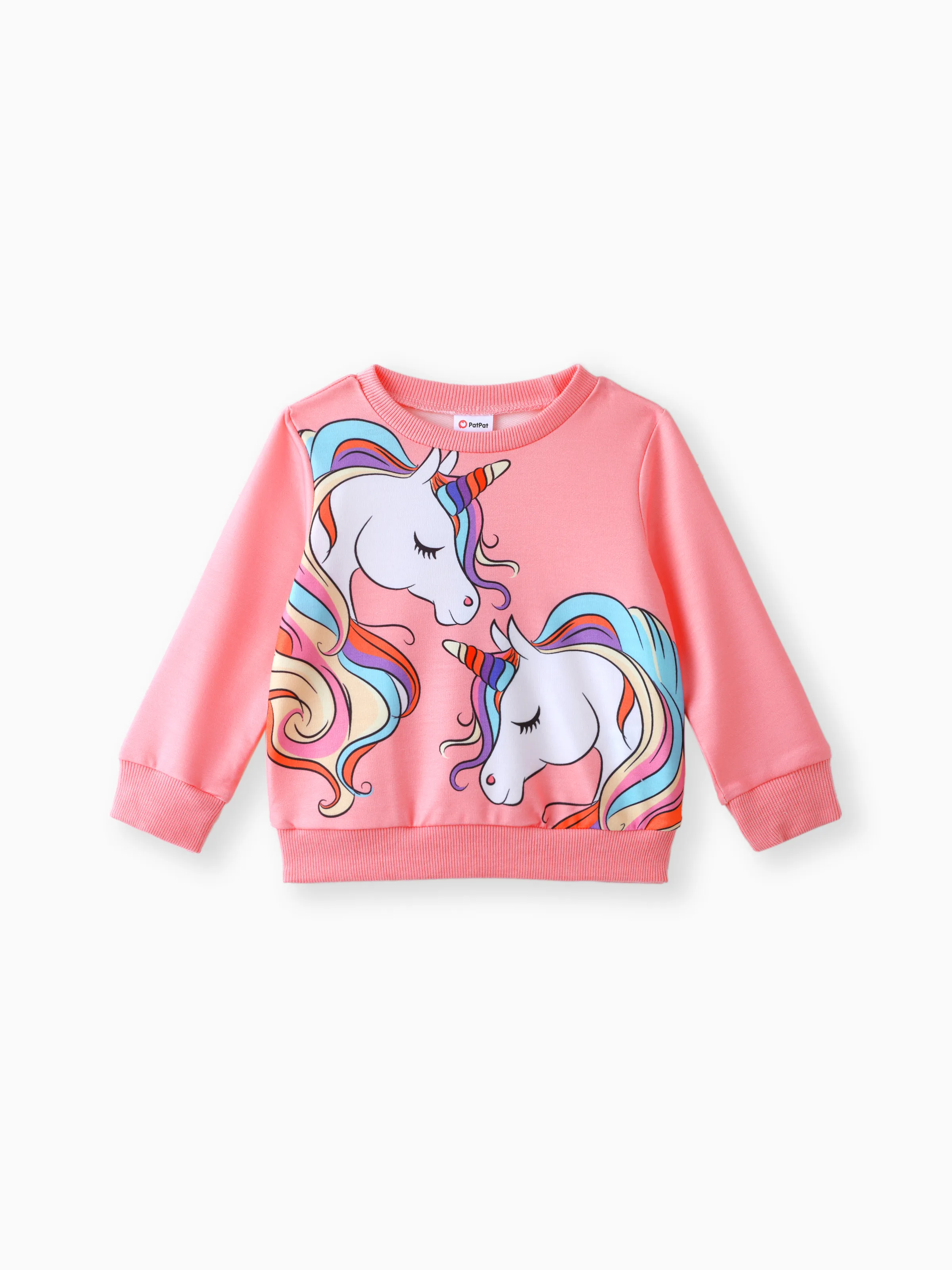 Baby Girl Unicorn Print Long-sleeve Pullover Sweatshirt