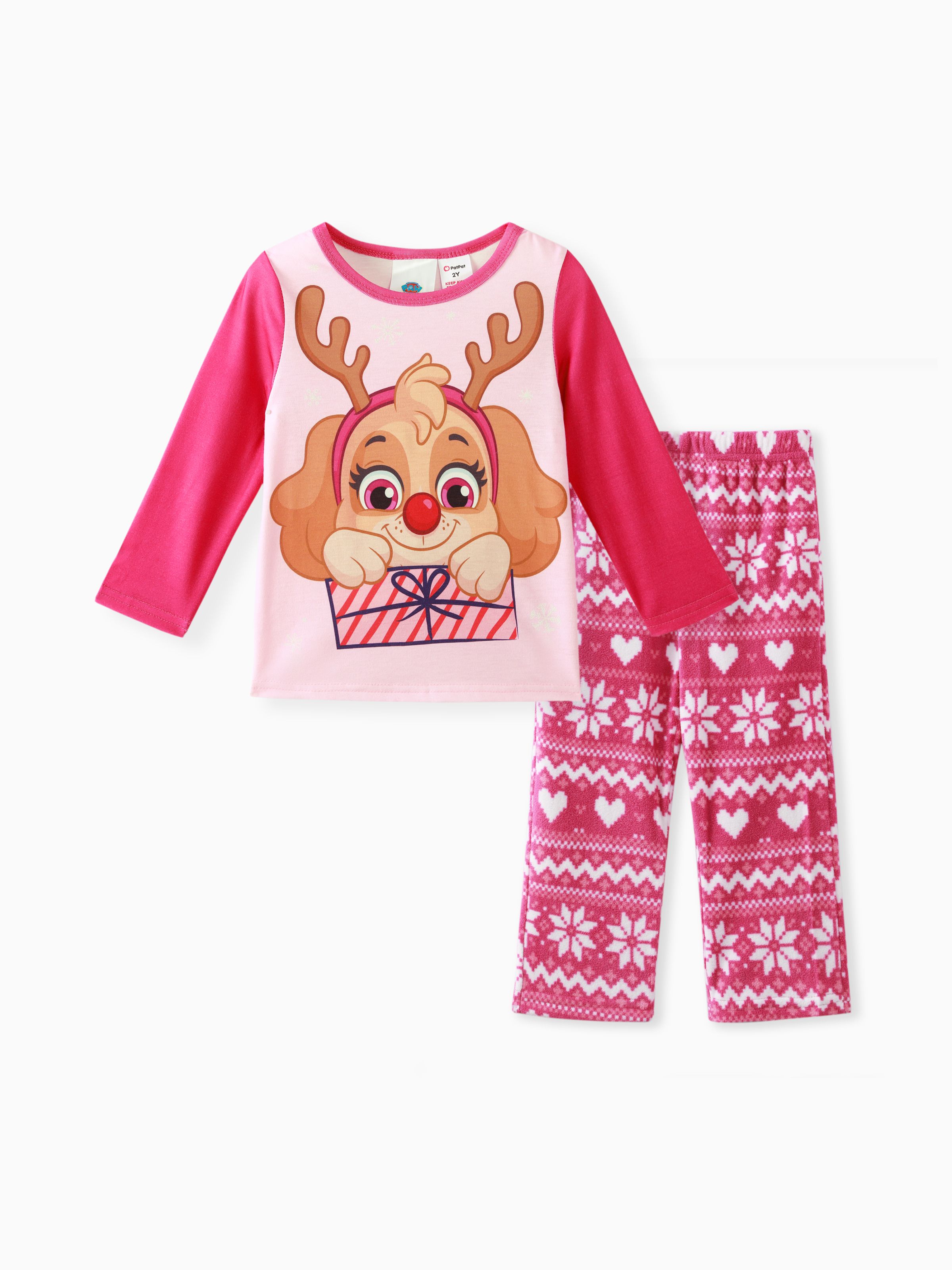 

PAW Patrol 2pcs Toddler Boy/Girl Marshall Skye Chase Long-sleeve Tee and Polar Fleece Pants Pajamas Sleepwear Set