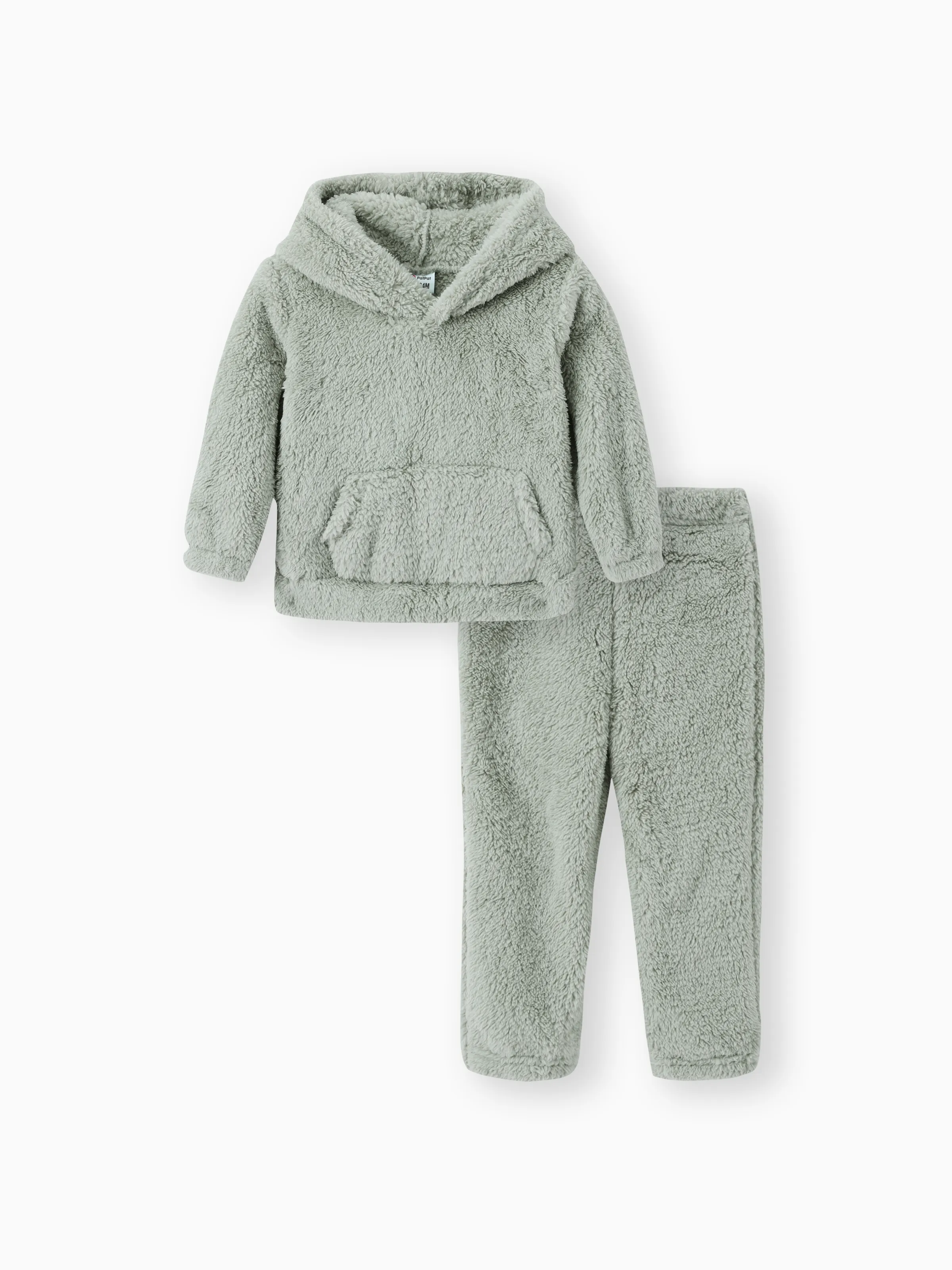

2-piece Toddler Girl Fuzzy Hoodie Sweatshirt and Pants Set
