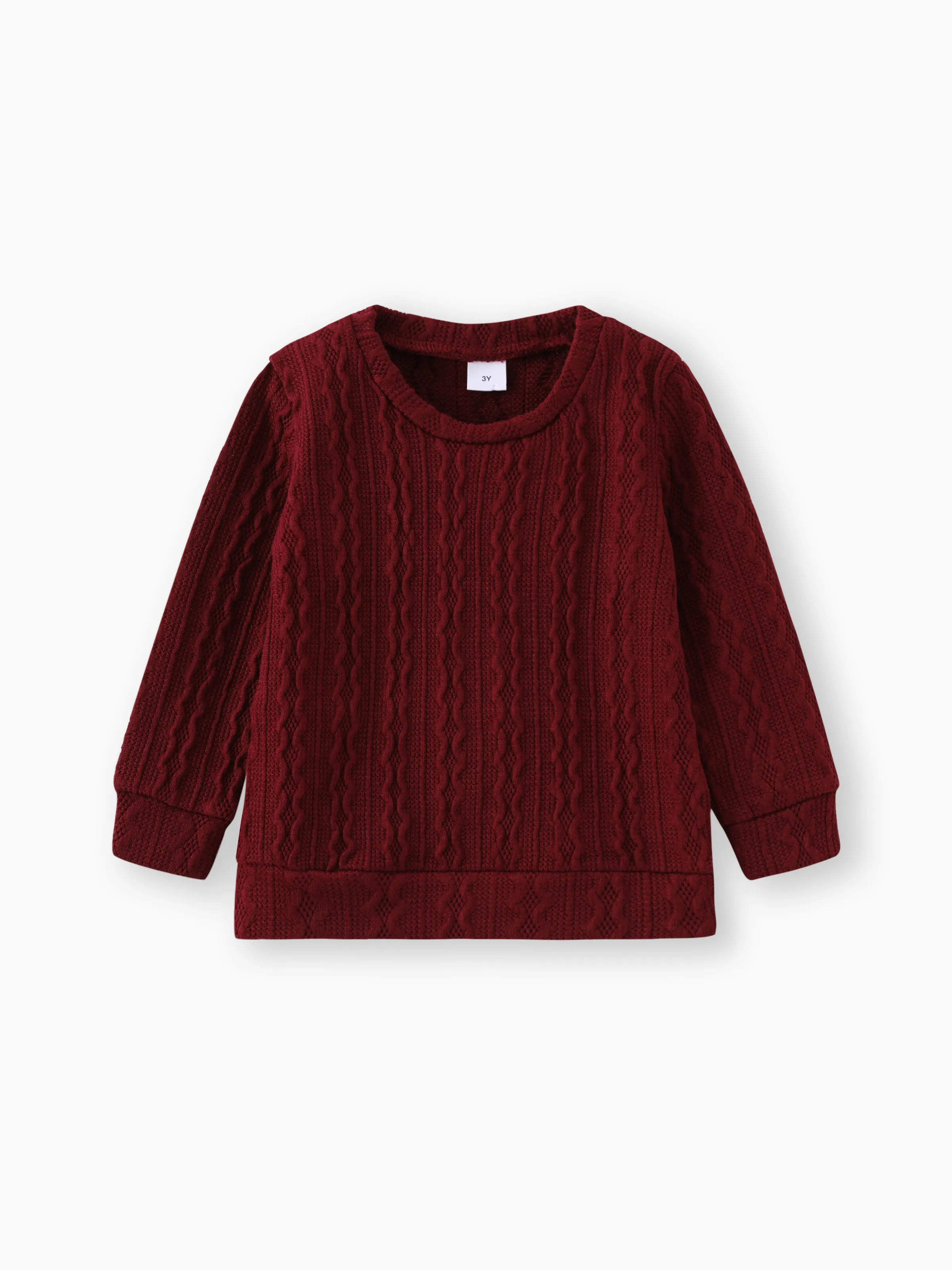 Toddler Girl/Toddler Boy Solid Textured Sweater