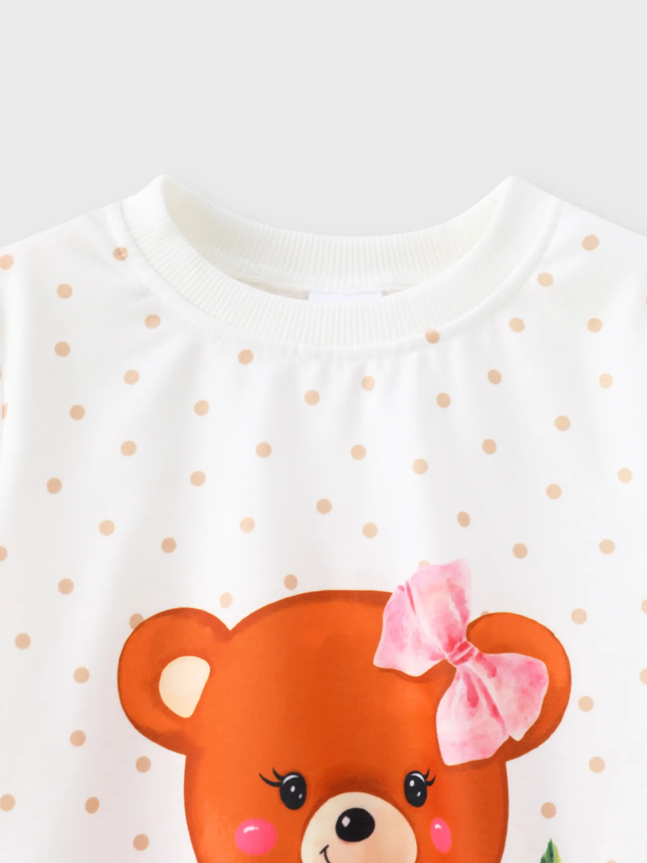 White - Toddler Girl Bear Style Childlike Sweatshirt - image 4