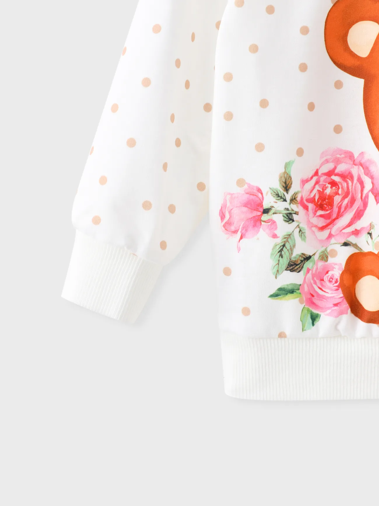 White - Toddler Girl Bear Style Childlike Sweatshirt - image 5