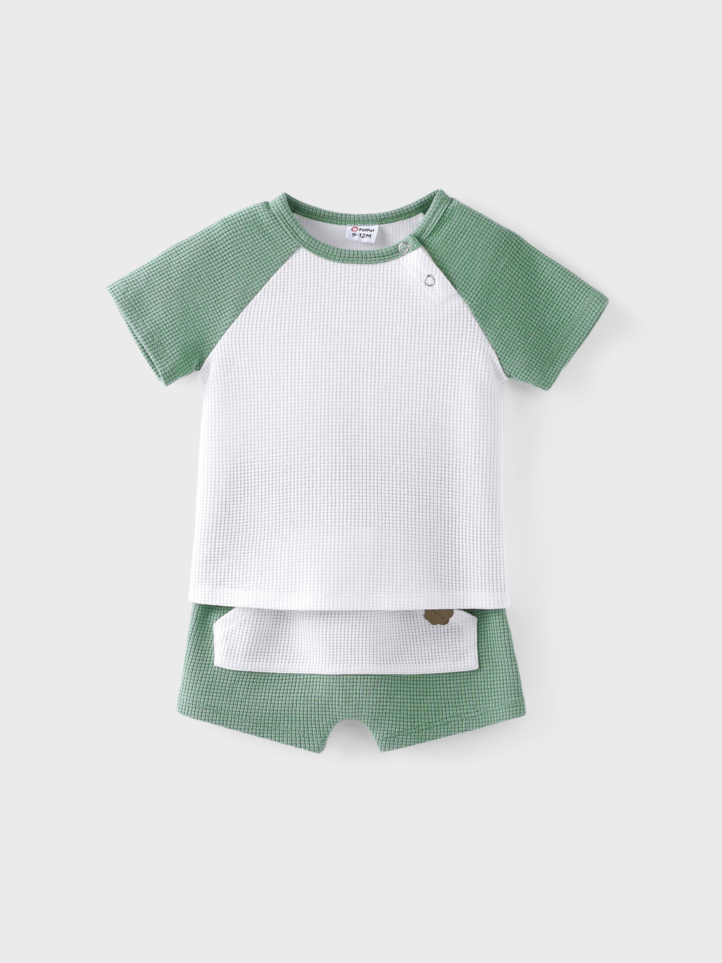 

Baby Boy/Girl 2pcs Solid Color Tee and Shorts Set