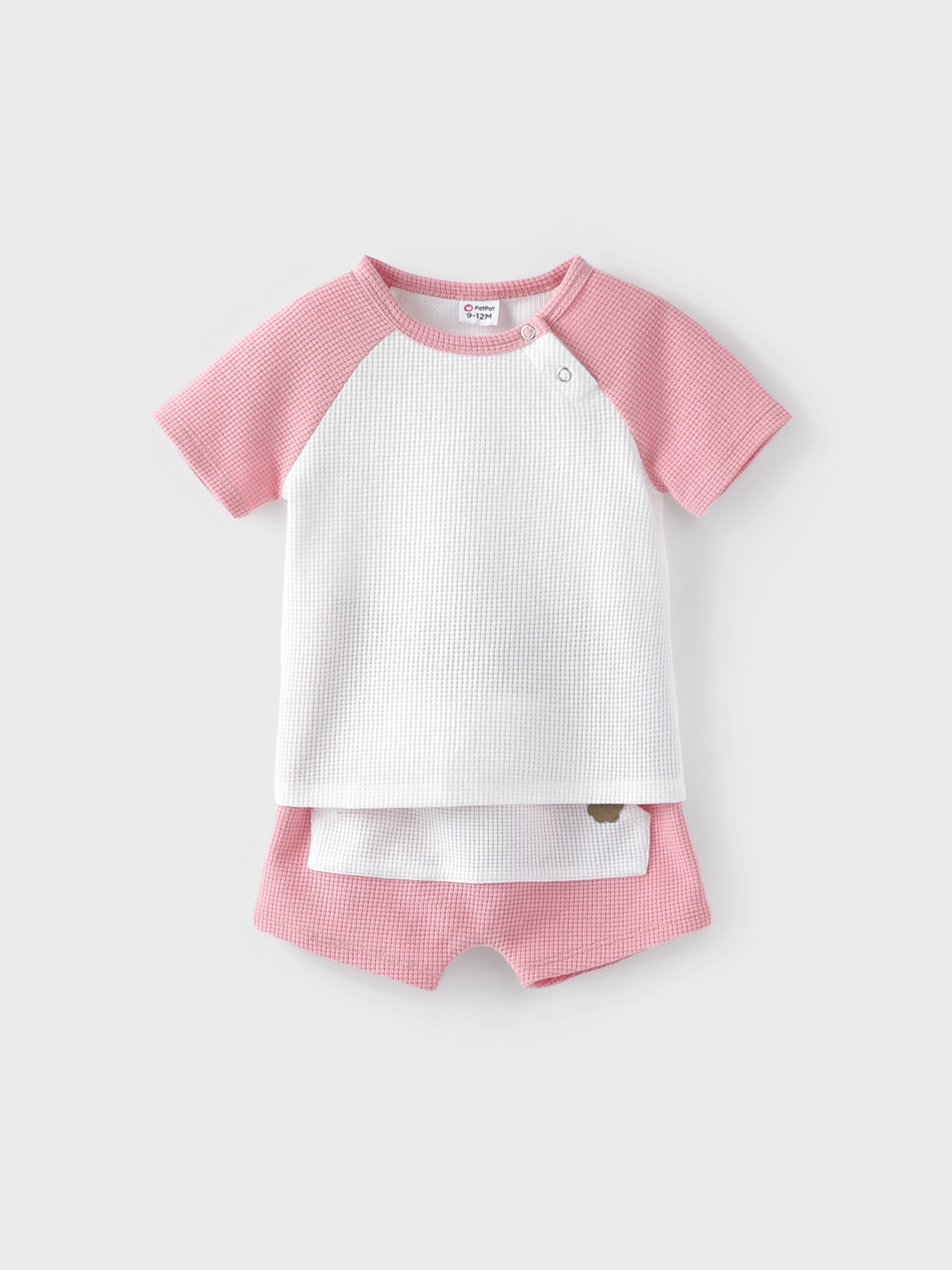 

Baby Boy/Girl 2pcs Solid Color Tee and Shorts Set