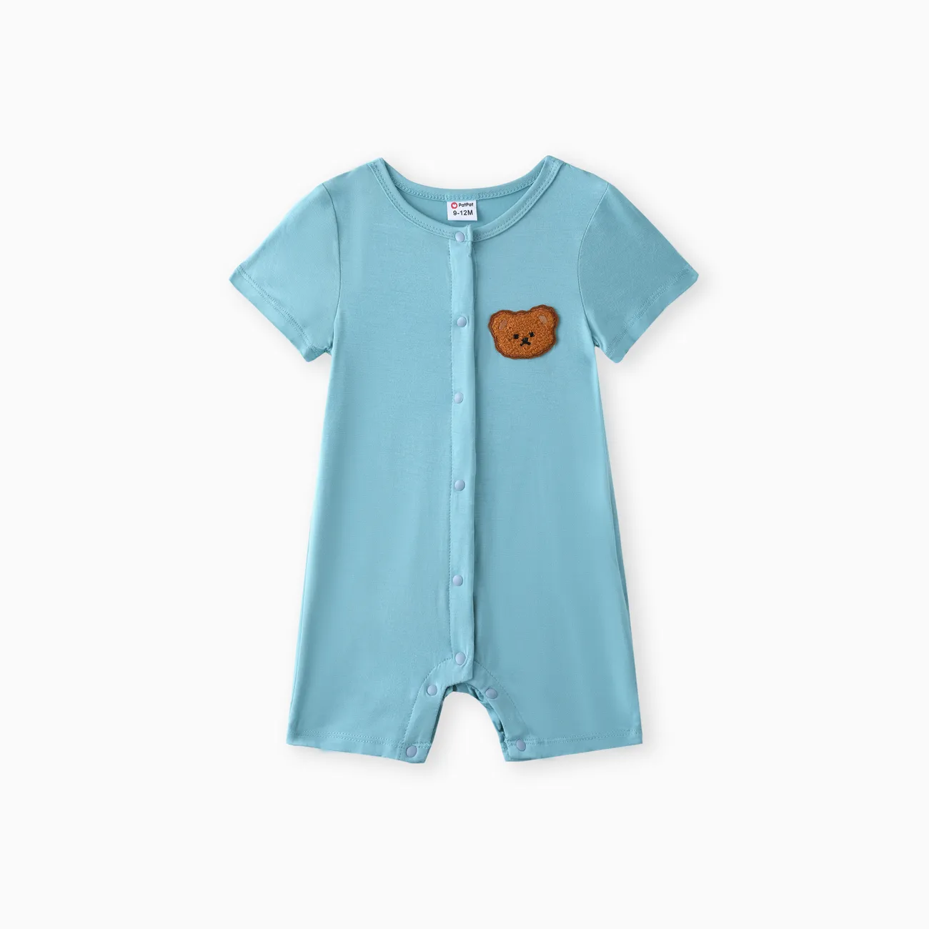 Childlike Solid Color Romper with Secret Button for Unisex Baby