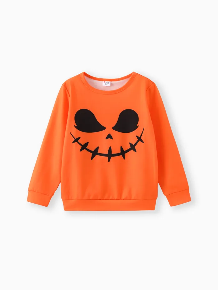 Kid Boy Halloween Graphic Print Pullover Sweatshirt