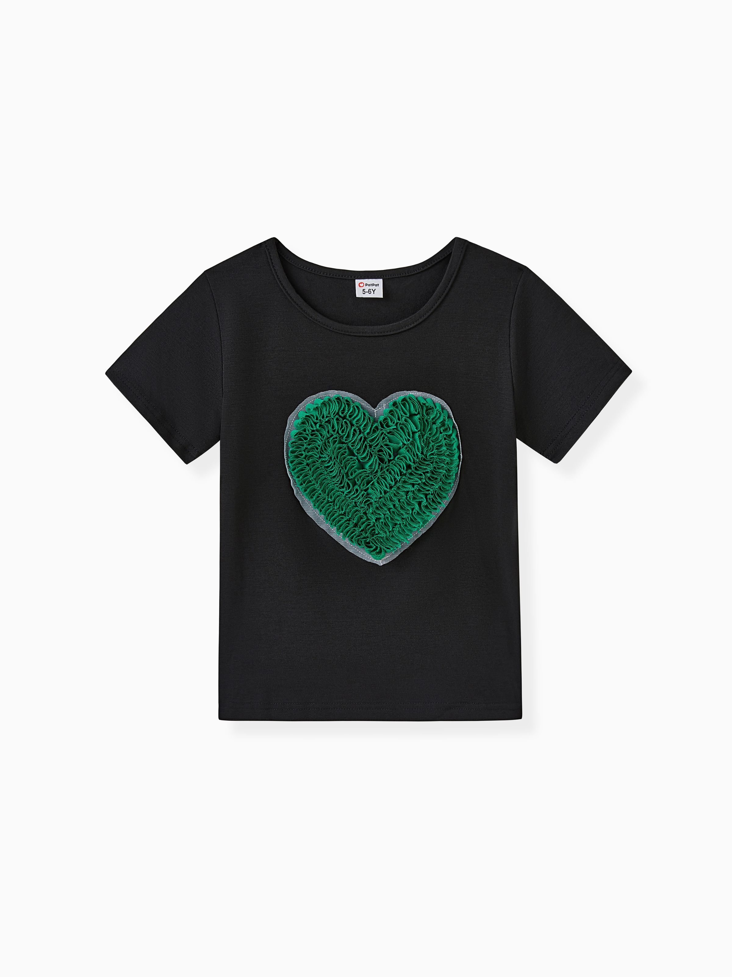 

Kid Girl Heart/Butterfly Embroidered Short-sleeve Tee