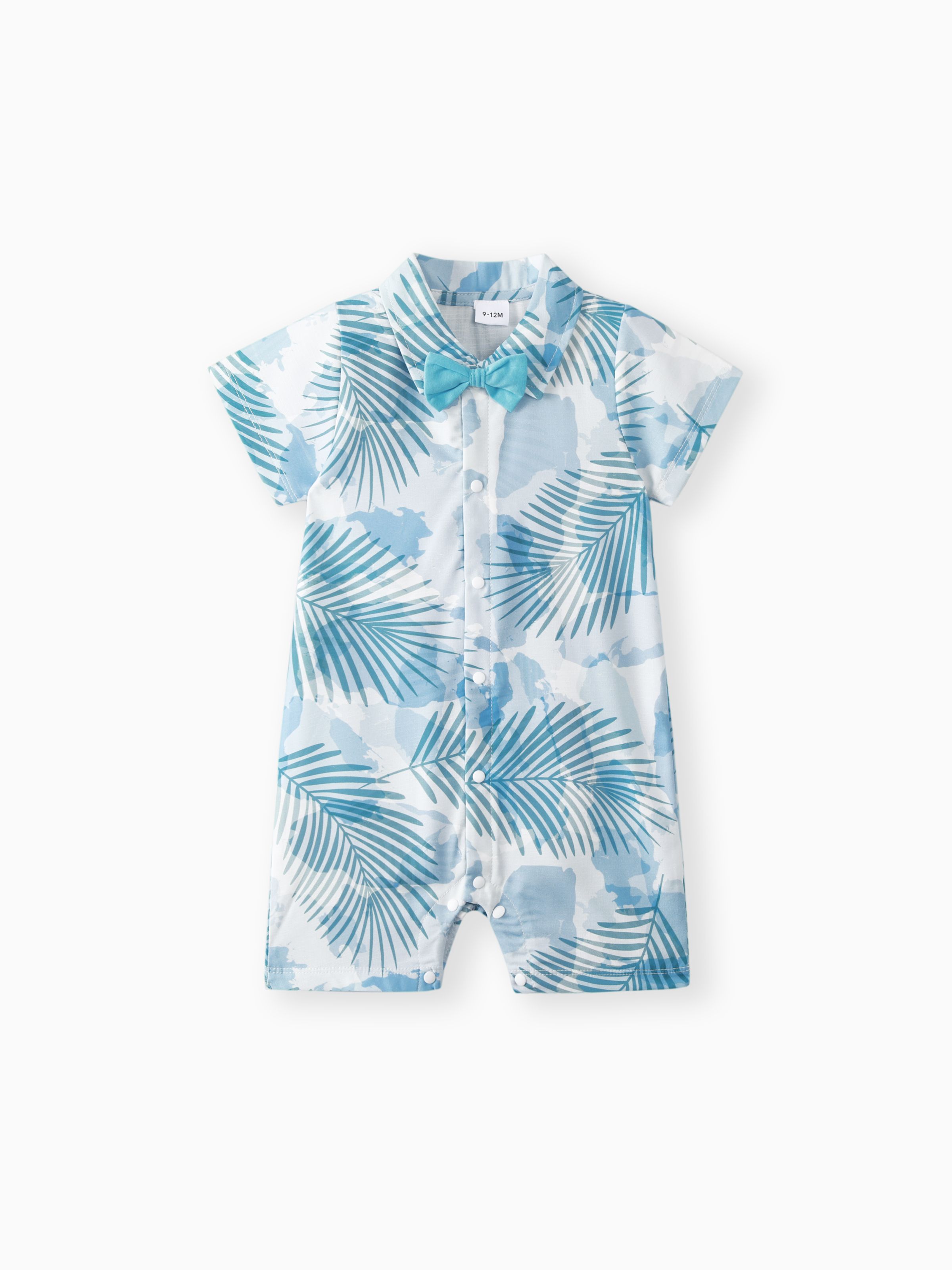 

Baby Boy Bohemia Tropical Floral Pattern Short Sleeve Jumpsuit