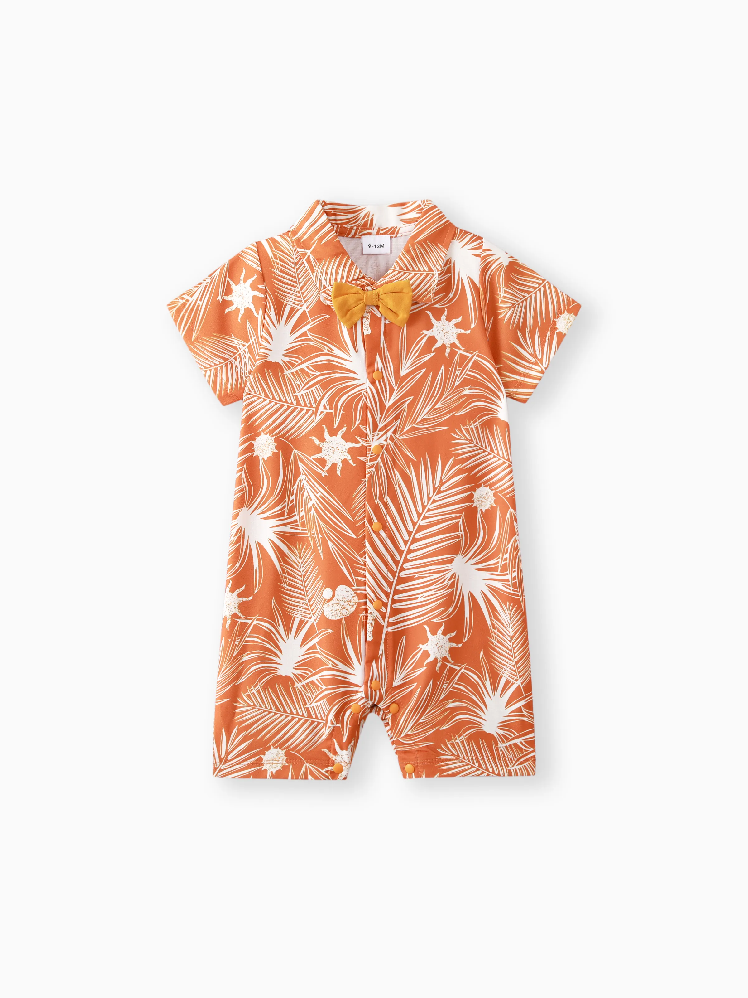 

Baby Boy Bohemia Tropical Floral Pattern Short Sleeve Jumpsuit