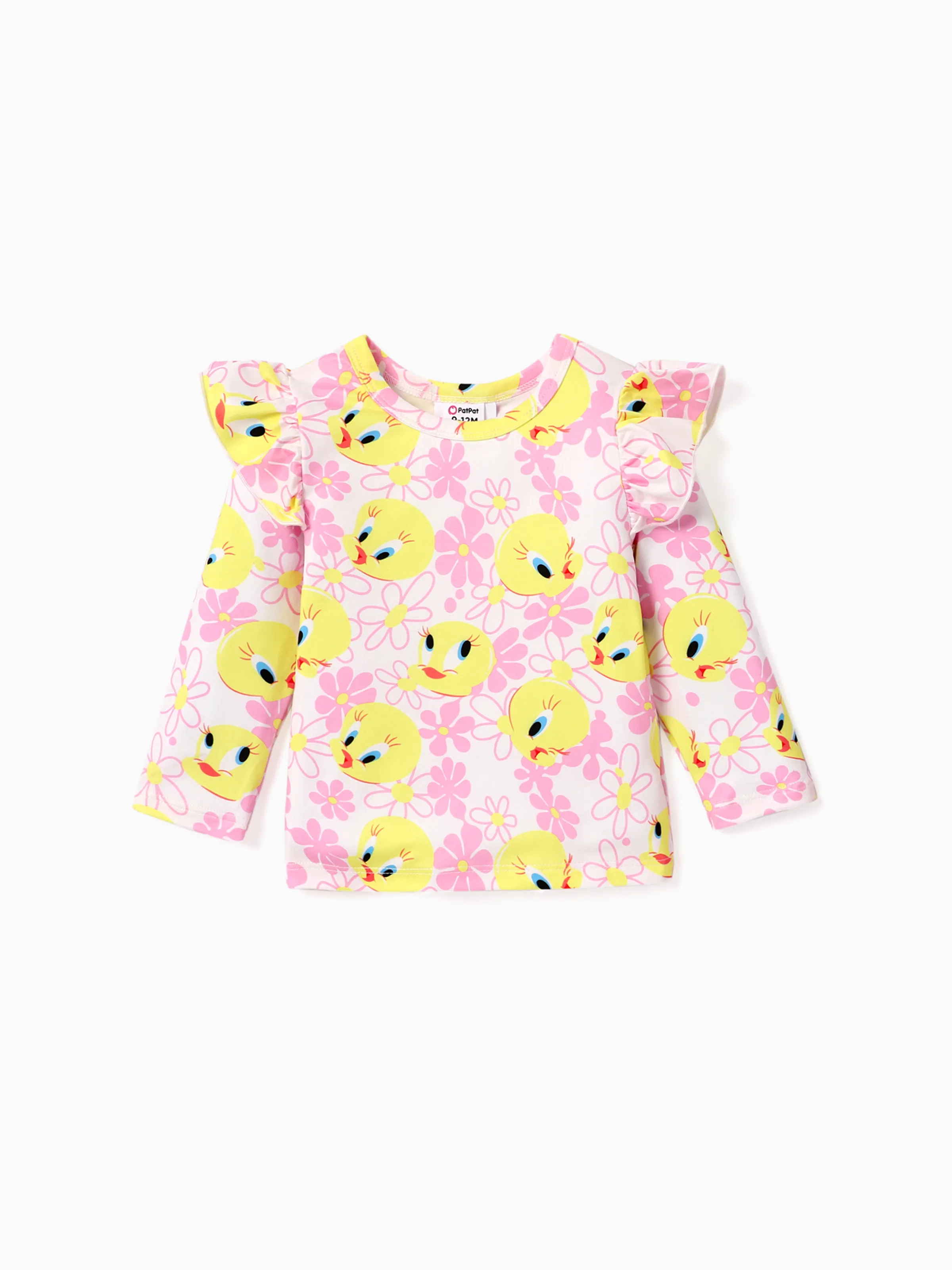 Looney Tunes Baby Girl Top con estampado floral y vestido de pana