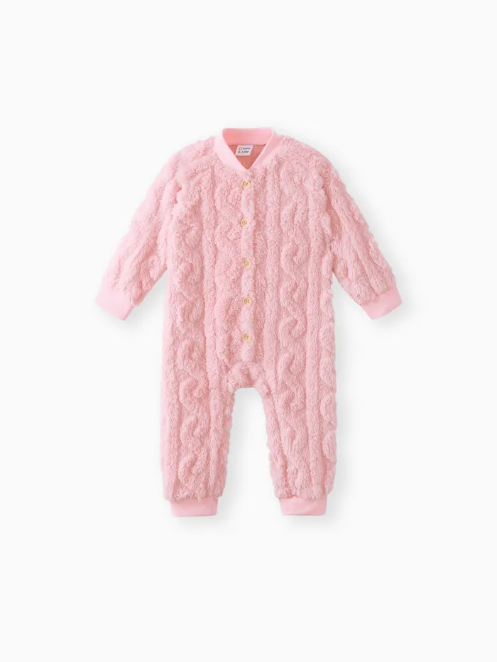 Baby Boy/Girl Button Design Basic Solid Color  Jumpsuit