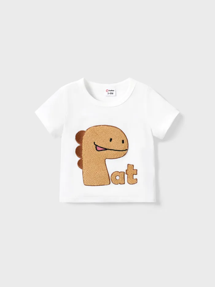 女嬰/男孩 3D 恐龍印花寬鬆版 T 恤