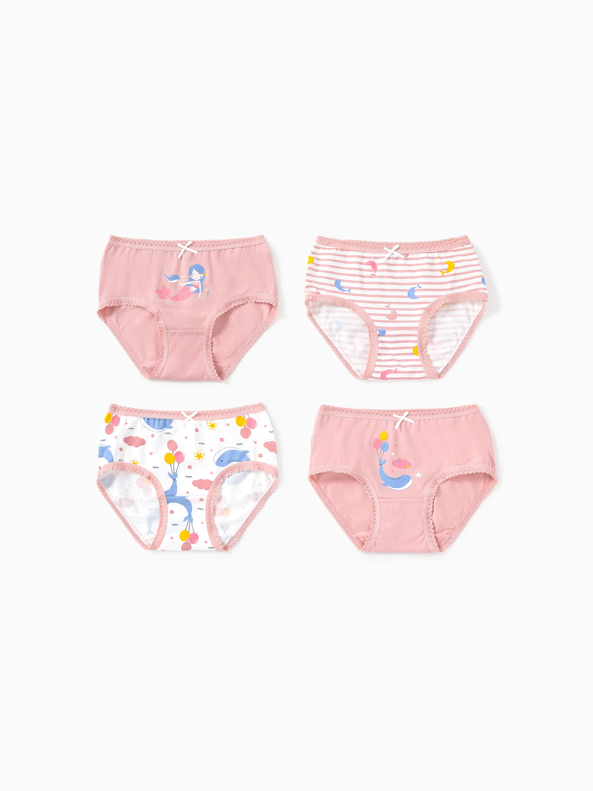 

4pcs Kid Girl 3D Hyper-Tactile Cotton Cute Animal Print Underwear Set