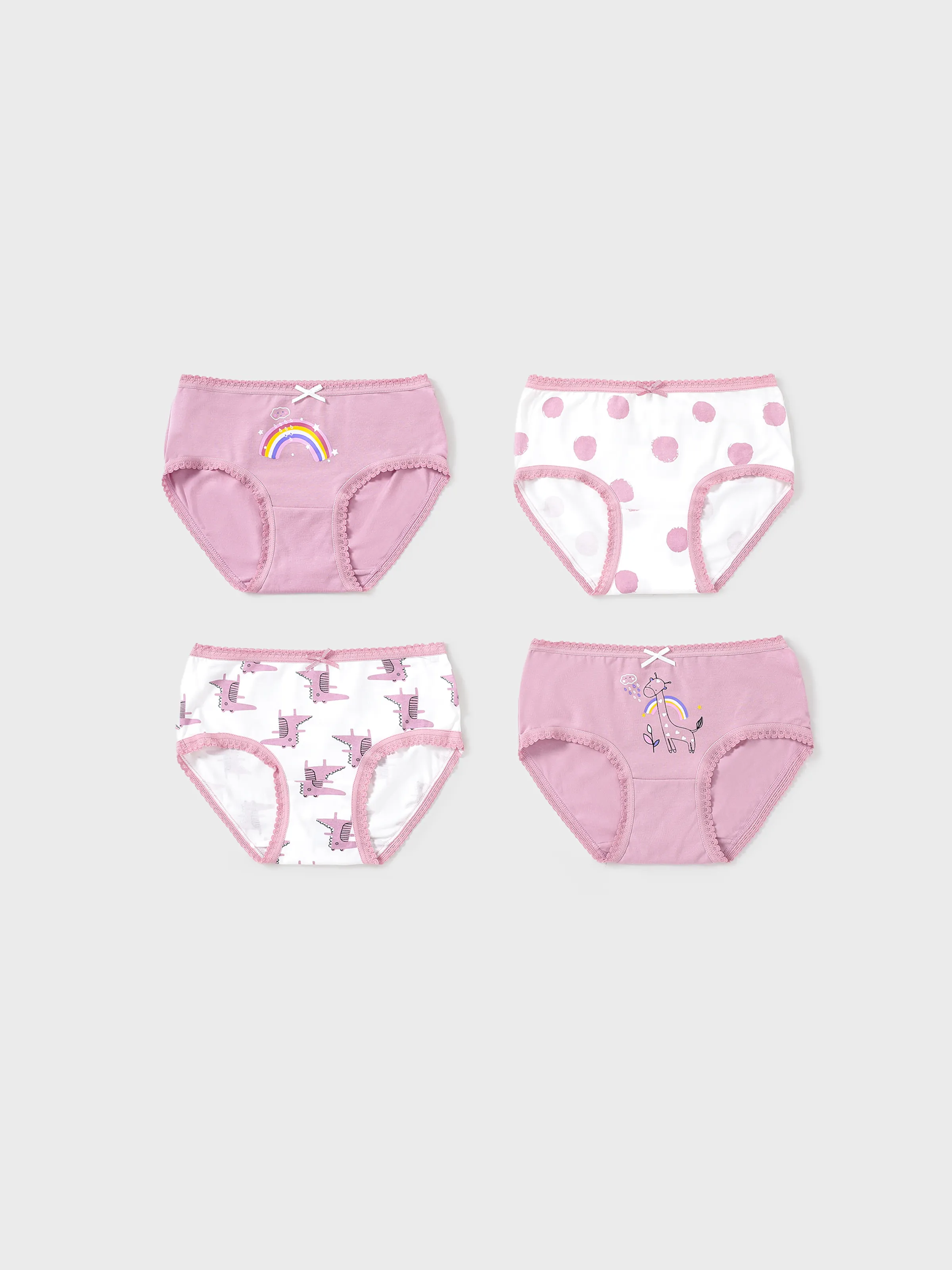 

4pcs Kid Girl 3D Hyper-Tactile Cotton Cute Animal Print Underwear Set