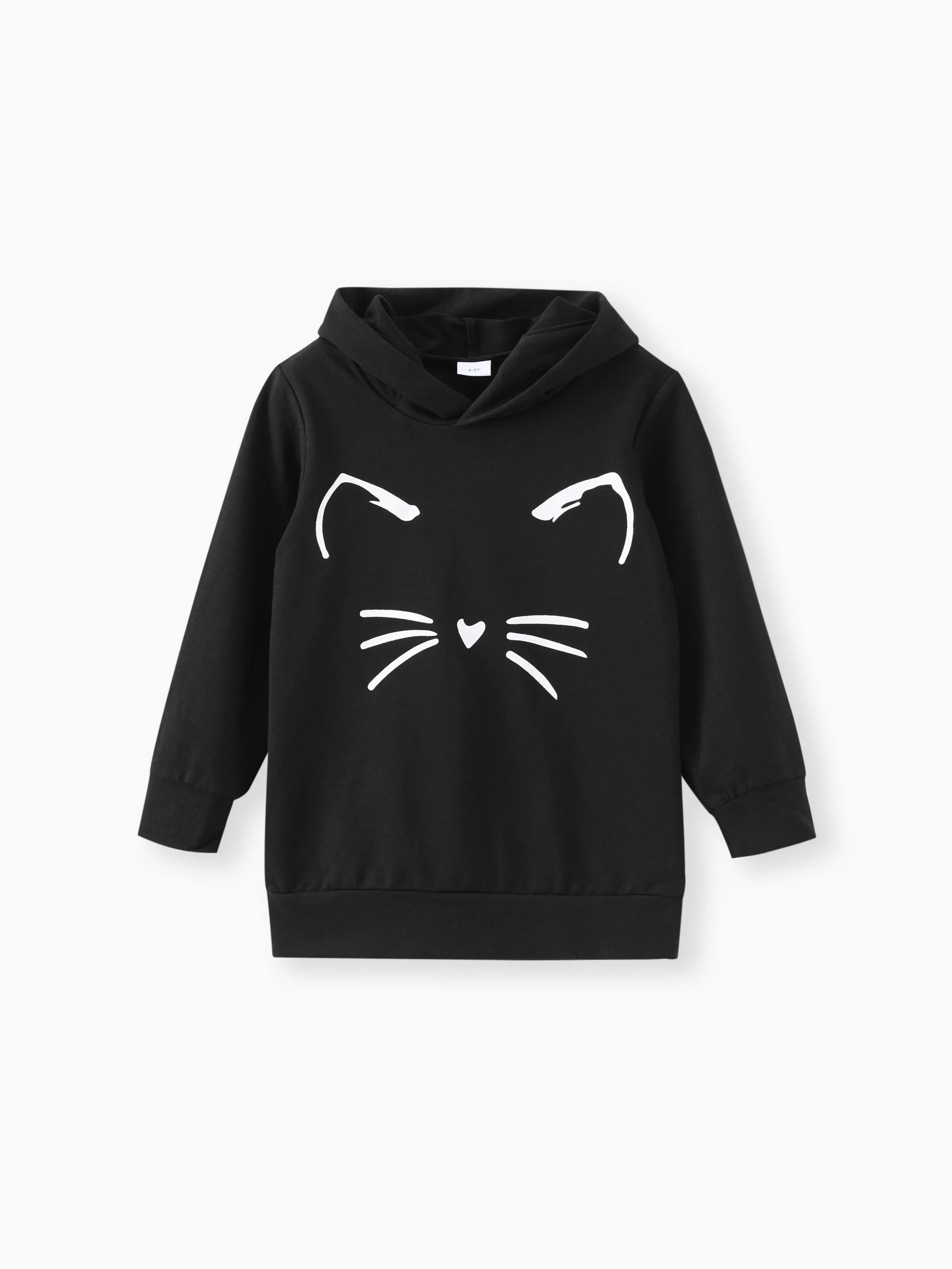 Kid Girl Cat Print Ear Design Solid Hoodie Sweatshirt Only 17.99 PatPat US Mobile