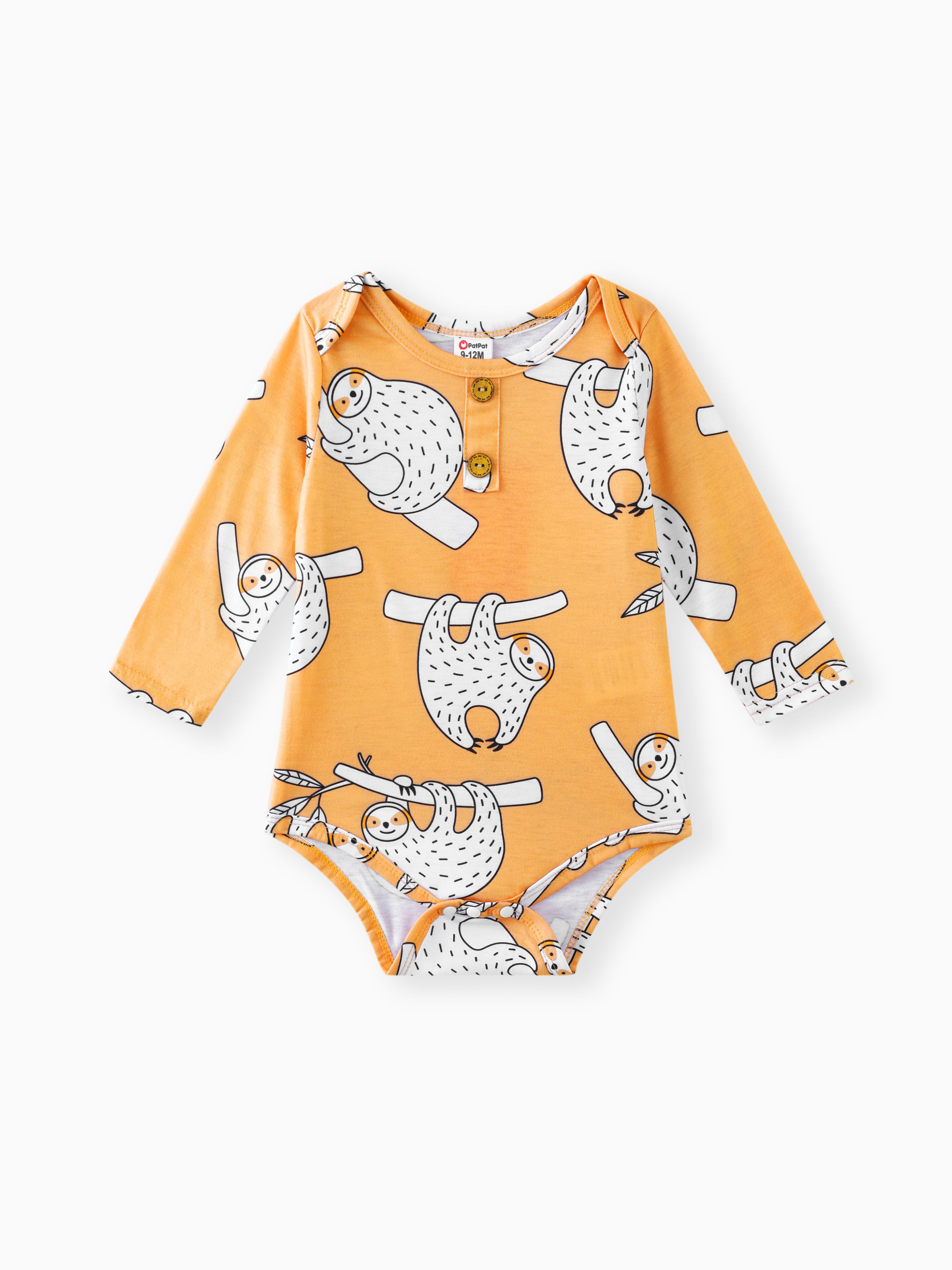 

Baby Boy Apricot/Blue All Over Animal Print Long-sleeve Romper