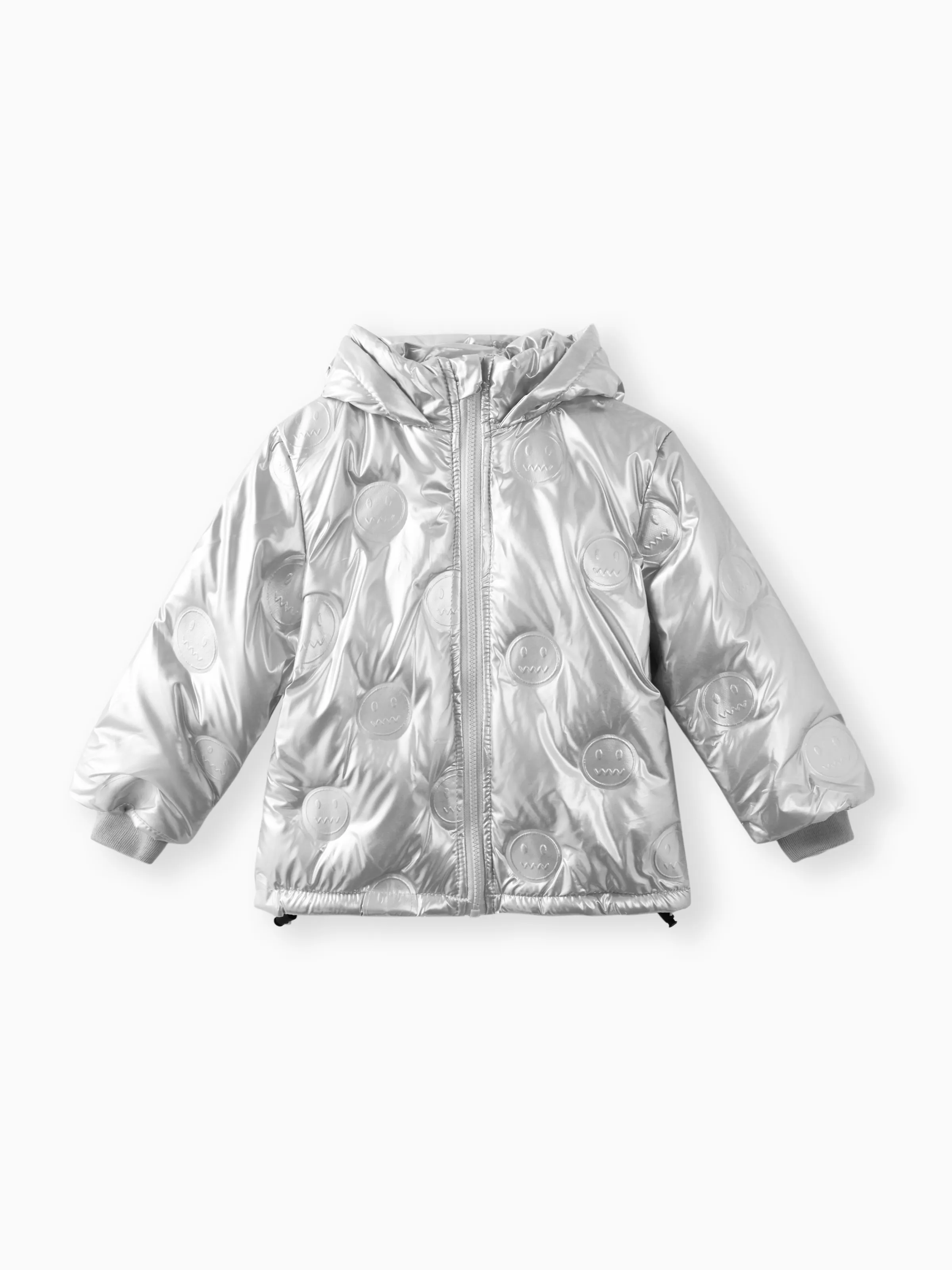  Chaqueta acolchada de algodón metalizado con capucha para niño niño/niña Plata