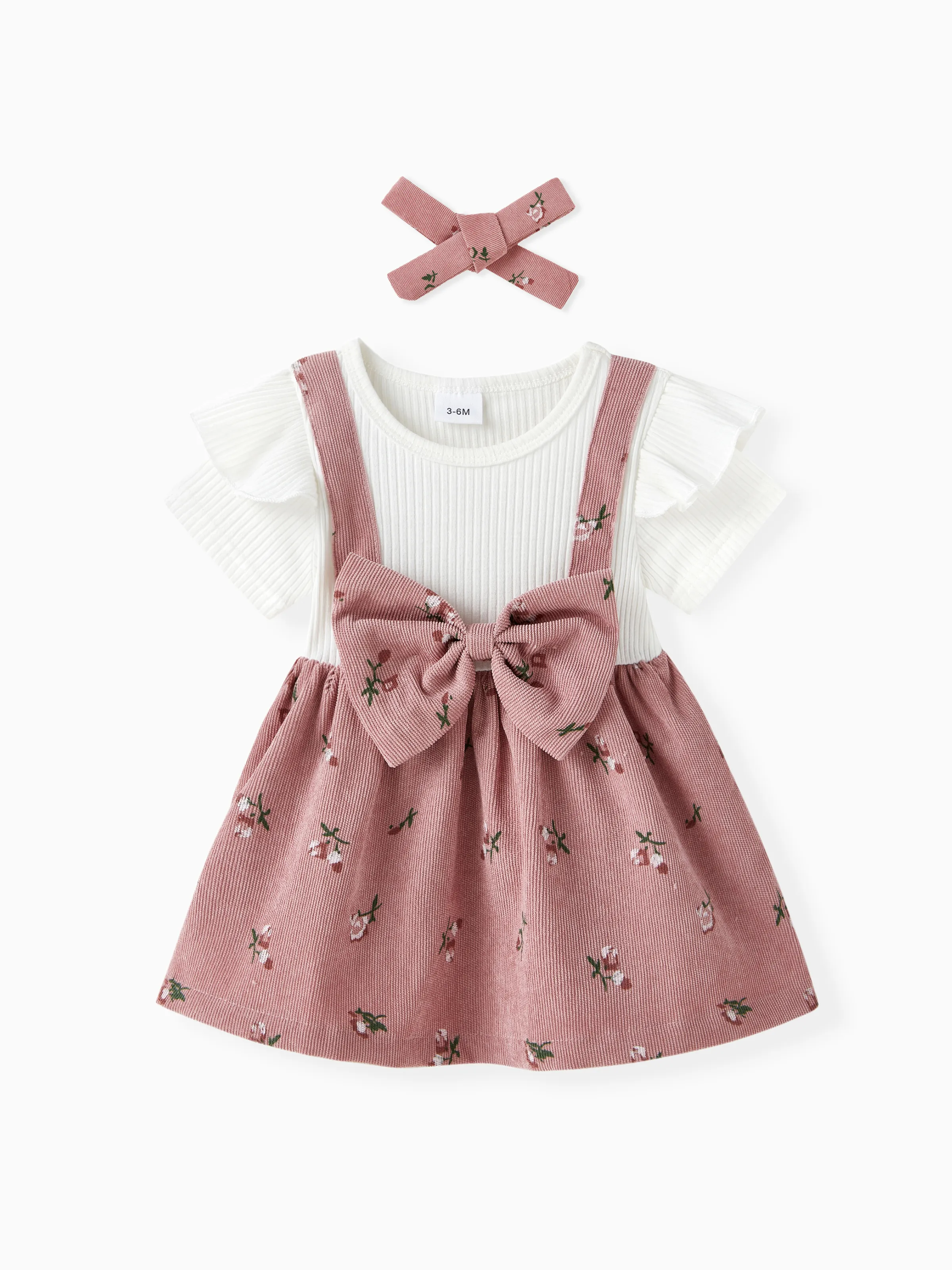 

Sweet Girls Dress with Flutter Sleeve and Broken Flower Pattern - 1 Piece Set, Polyester & Cotton