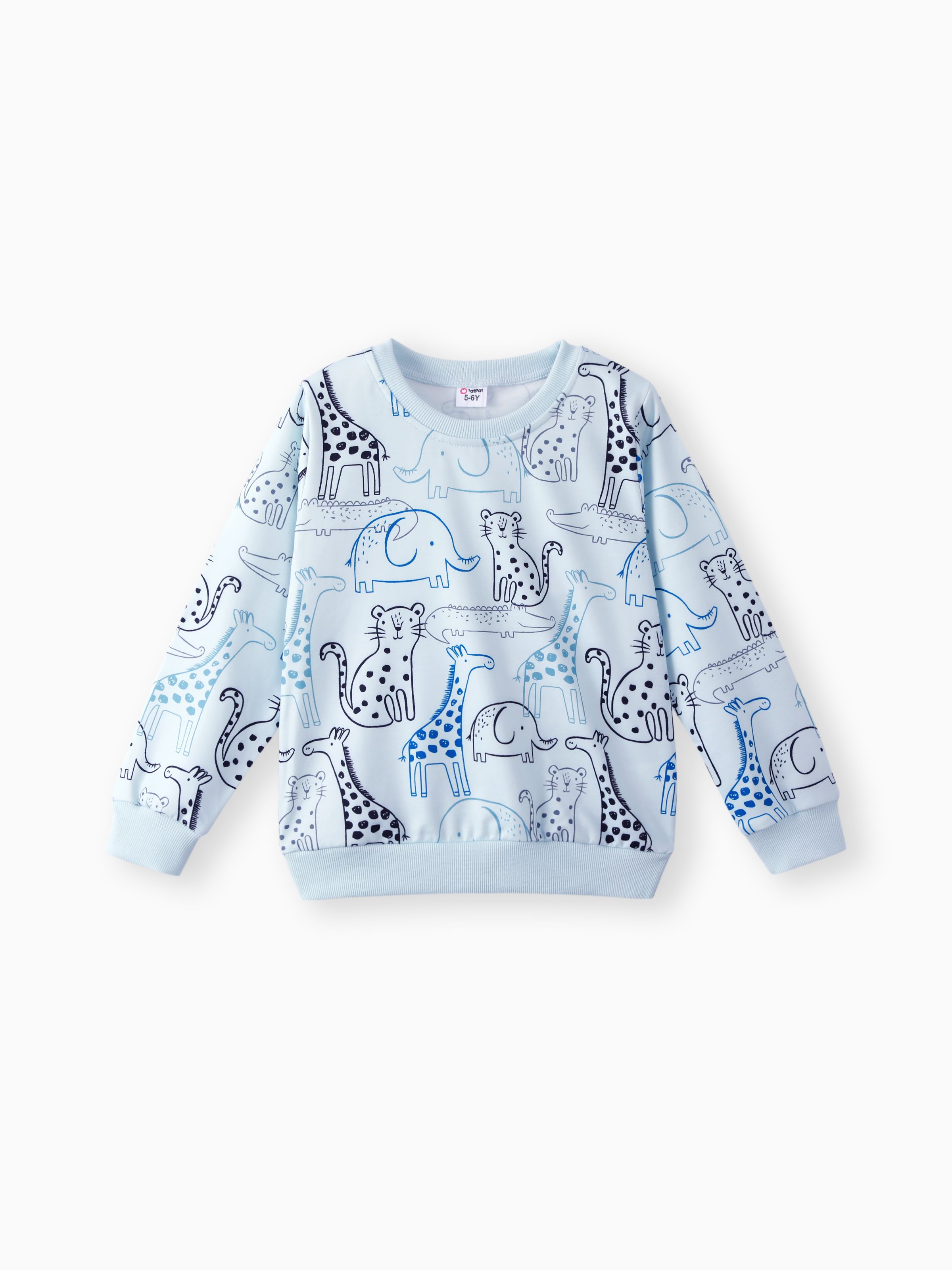 

Toddler Boy Childlike Style Animal Pattern Sweatshirt