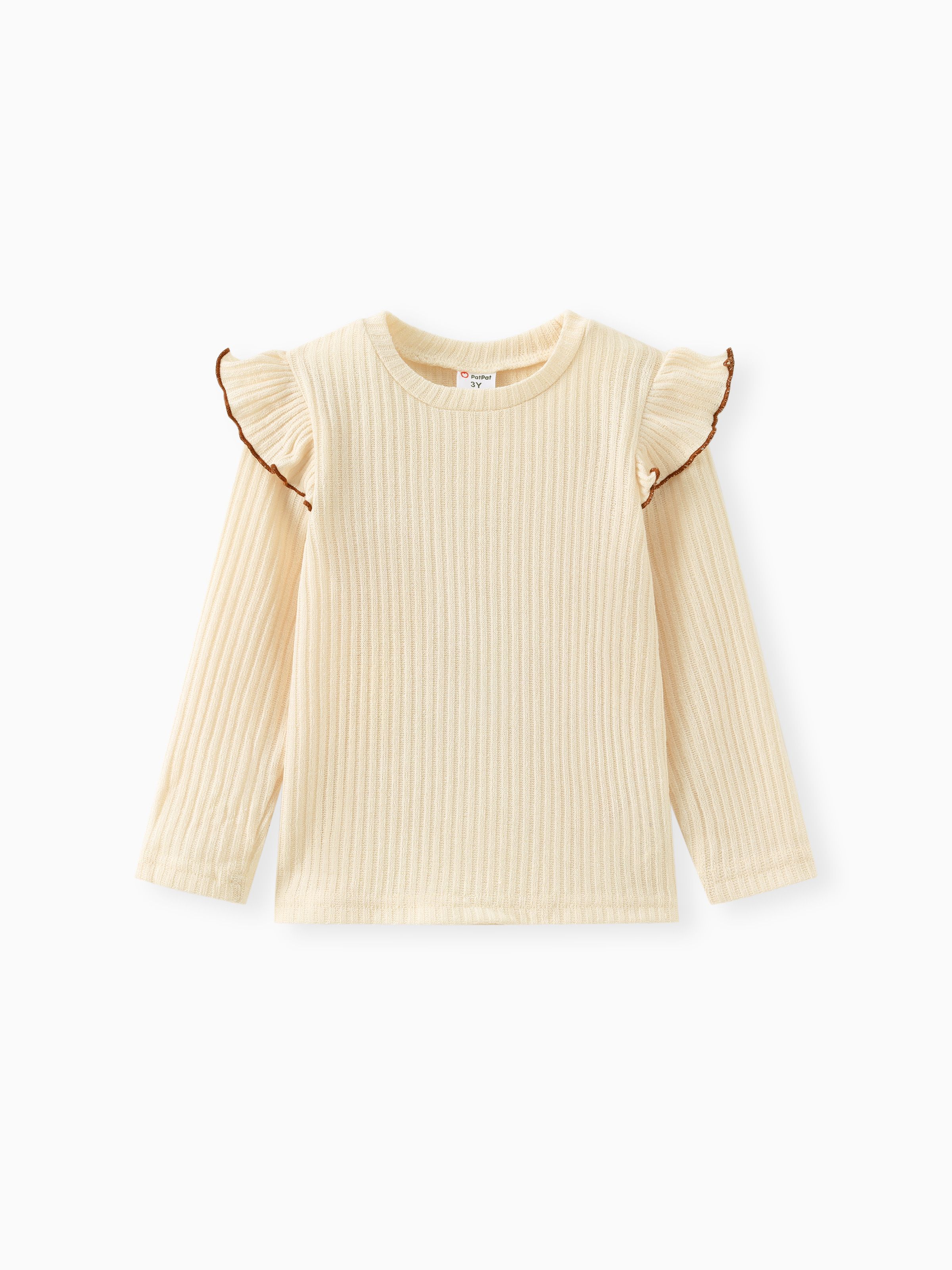 

Toddler Girl Ruffled Ribbed Long-sleeve Tee