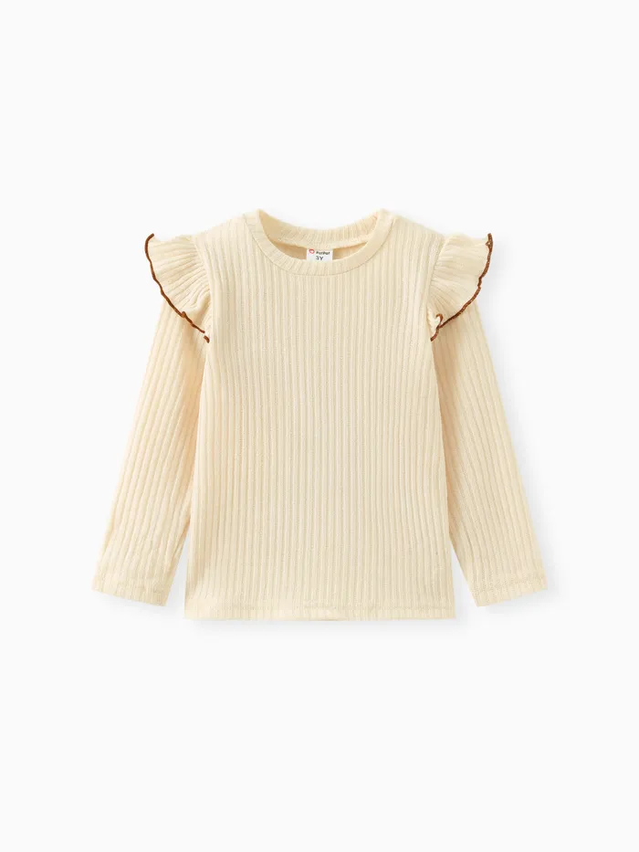 Toddler Girl Ruffled Ribbed Long-sleeve Tee