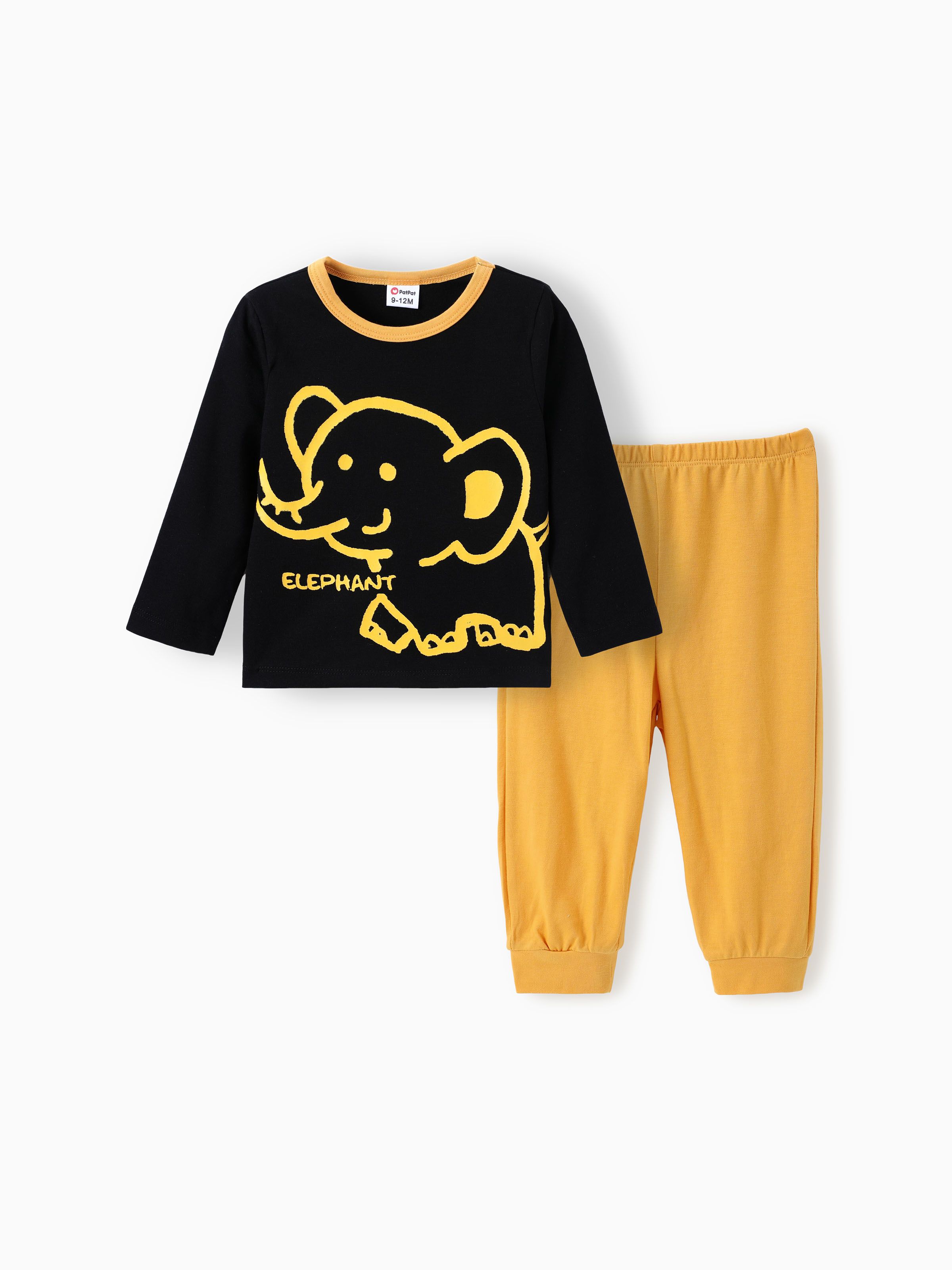 

Baby Boy 2pcs Animal Print Long-sleeve Tee and Sweatpants Set