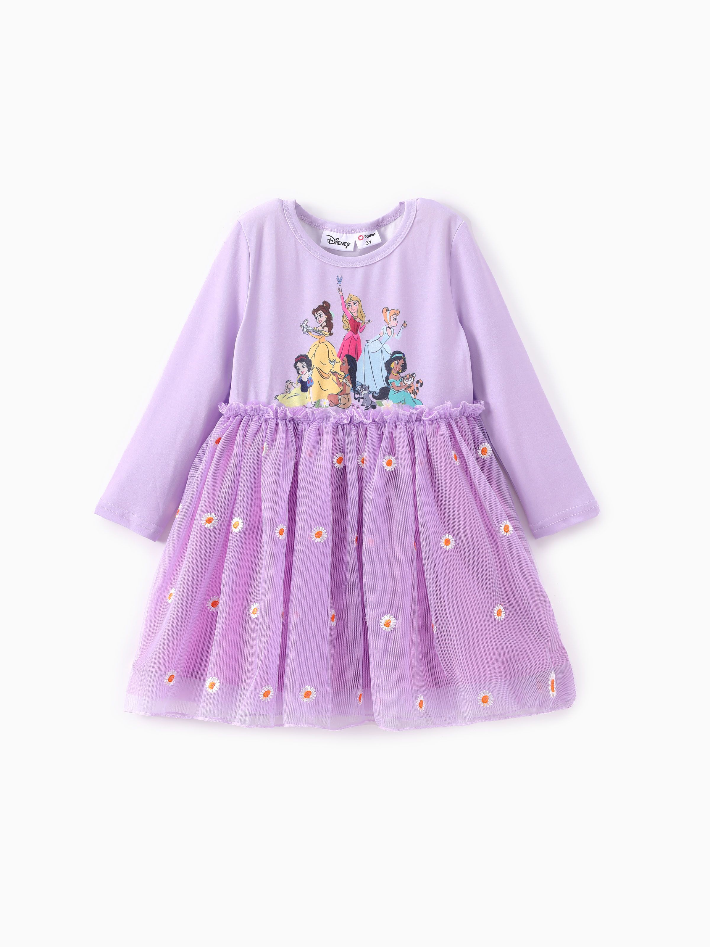 

Disney Princess Toddler Girls Ariel/Cinderella 1pc Naia™ Floral Tulle Long-sleeve Dress