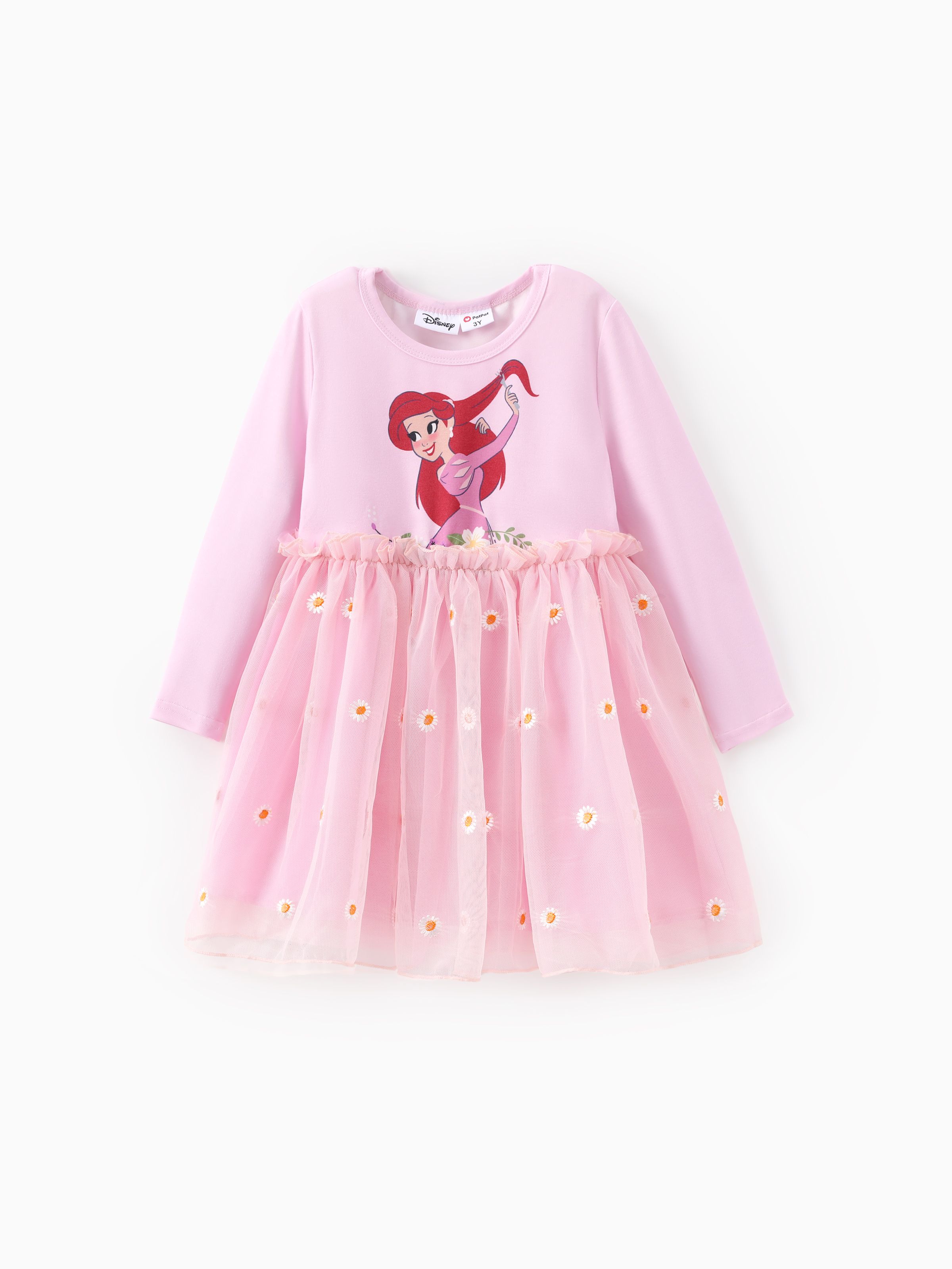 

Disney Princess Toddler Girls Ariel/Cinderella 1pc Naia™ Floral Tulle Long-sleeve Dress