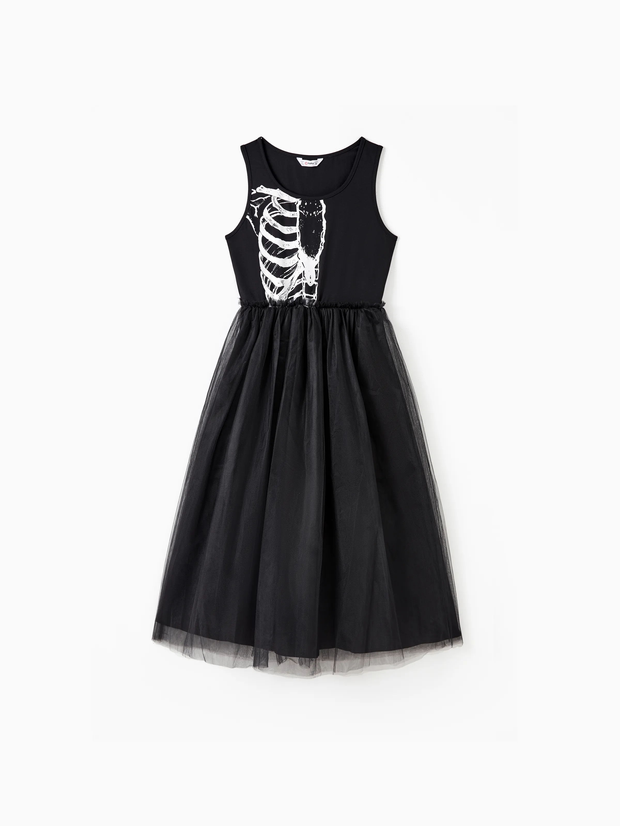 

Halloween Family Matching Sets Spooky Skeleton Tee or Sleeveless A-Line Tulle Dress