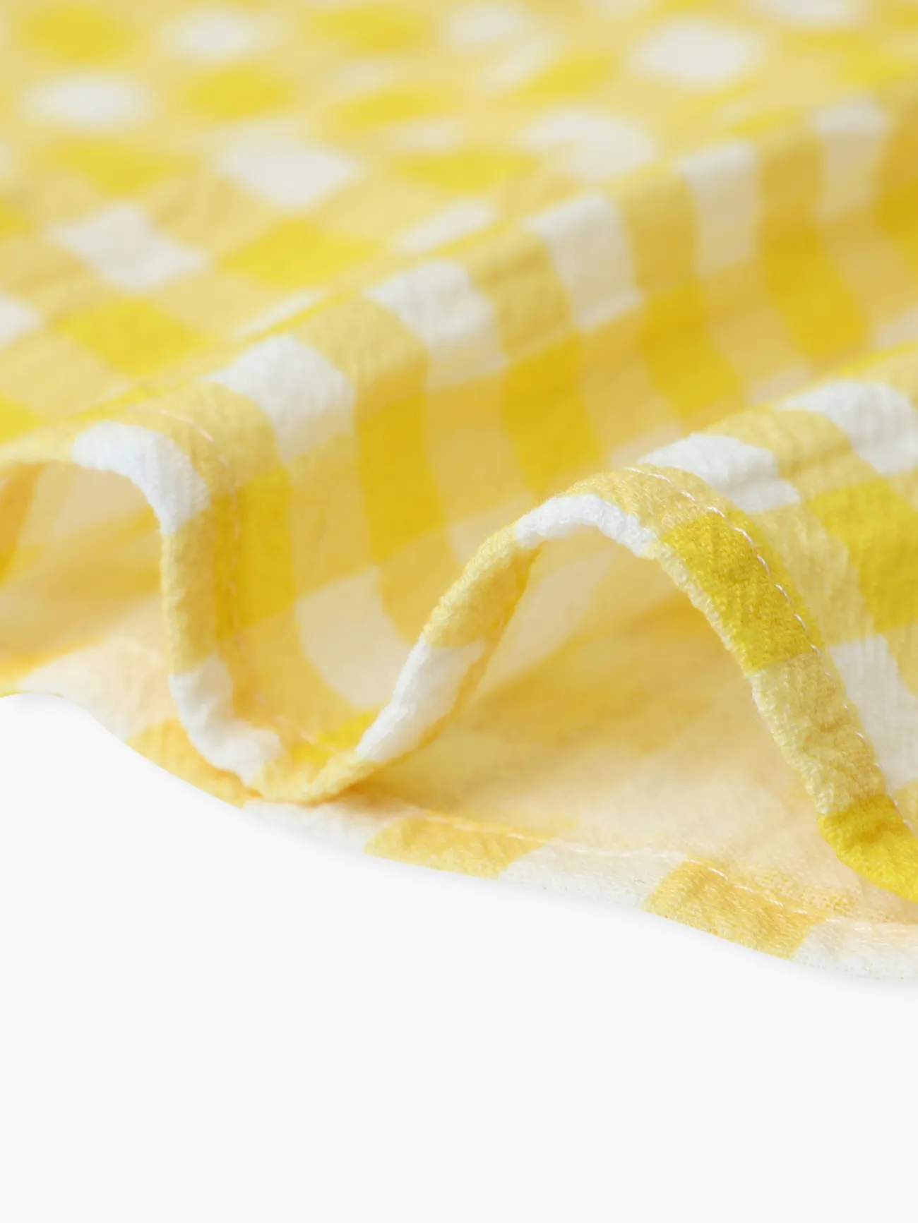 Pale Yellow - 1pc Baby Girl Plaid&Lemon&Fruit Sweet Dress - image 7