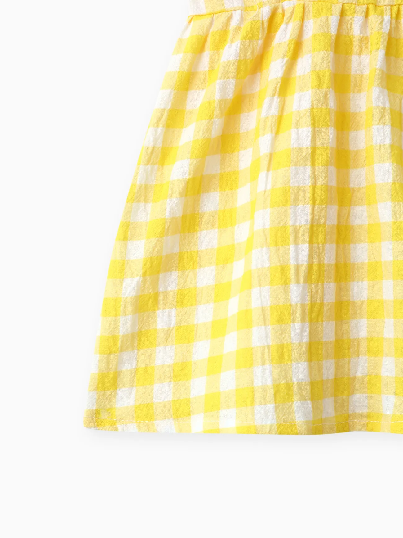 Pale Yellow - 1pc Baby Girl Plaid&Lemon&Fruit Sweet Dress - image 6